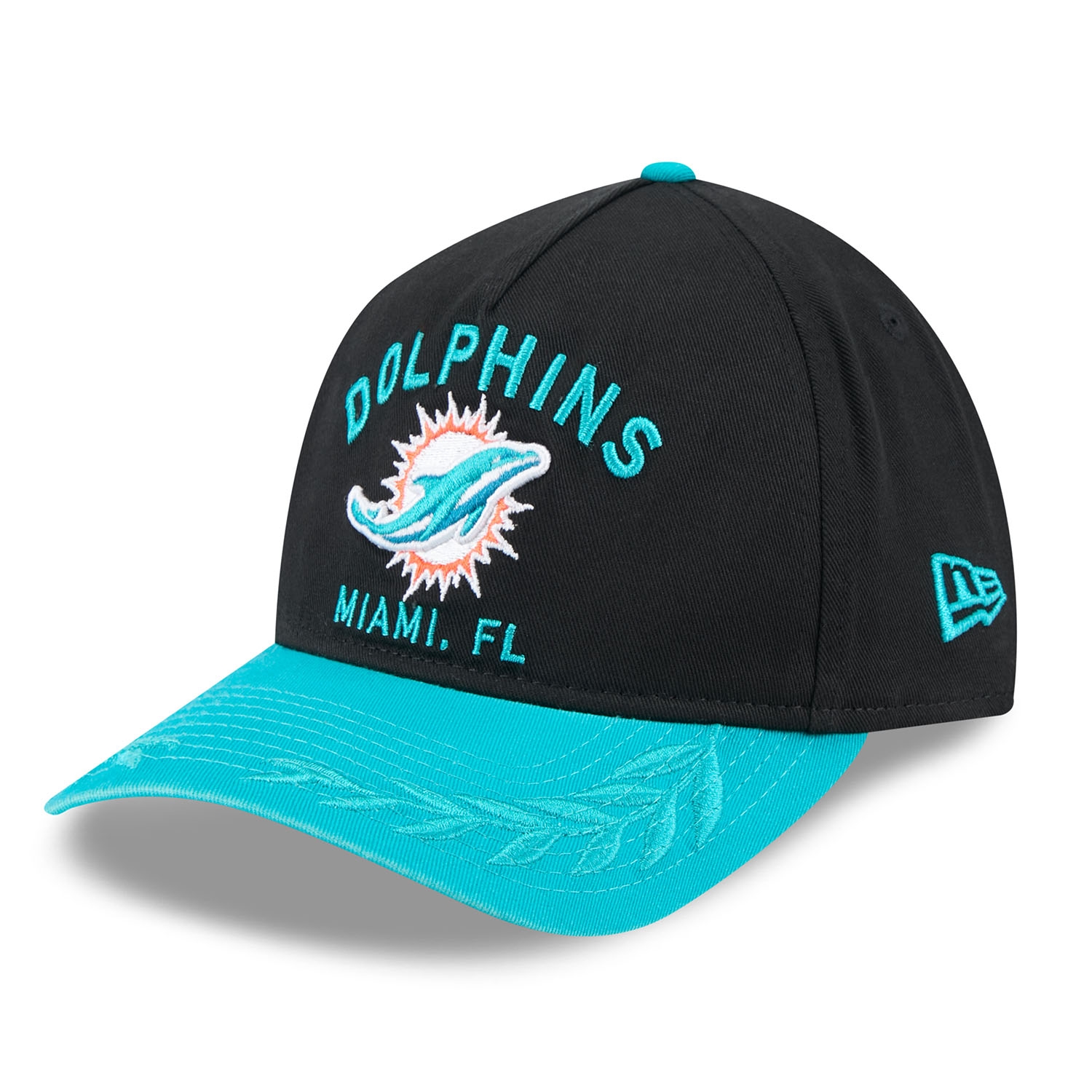 Miami Dolphins 2025 NFL Draft 9TWENTY A-Frame Adjustable Cap Schwarz