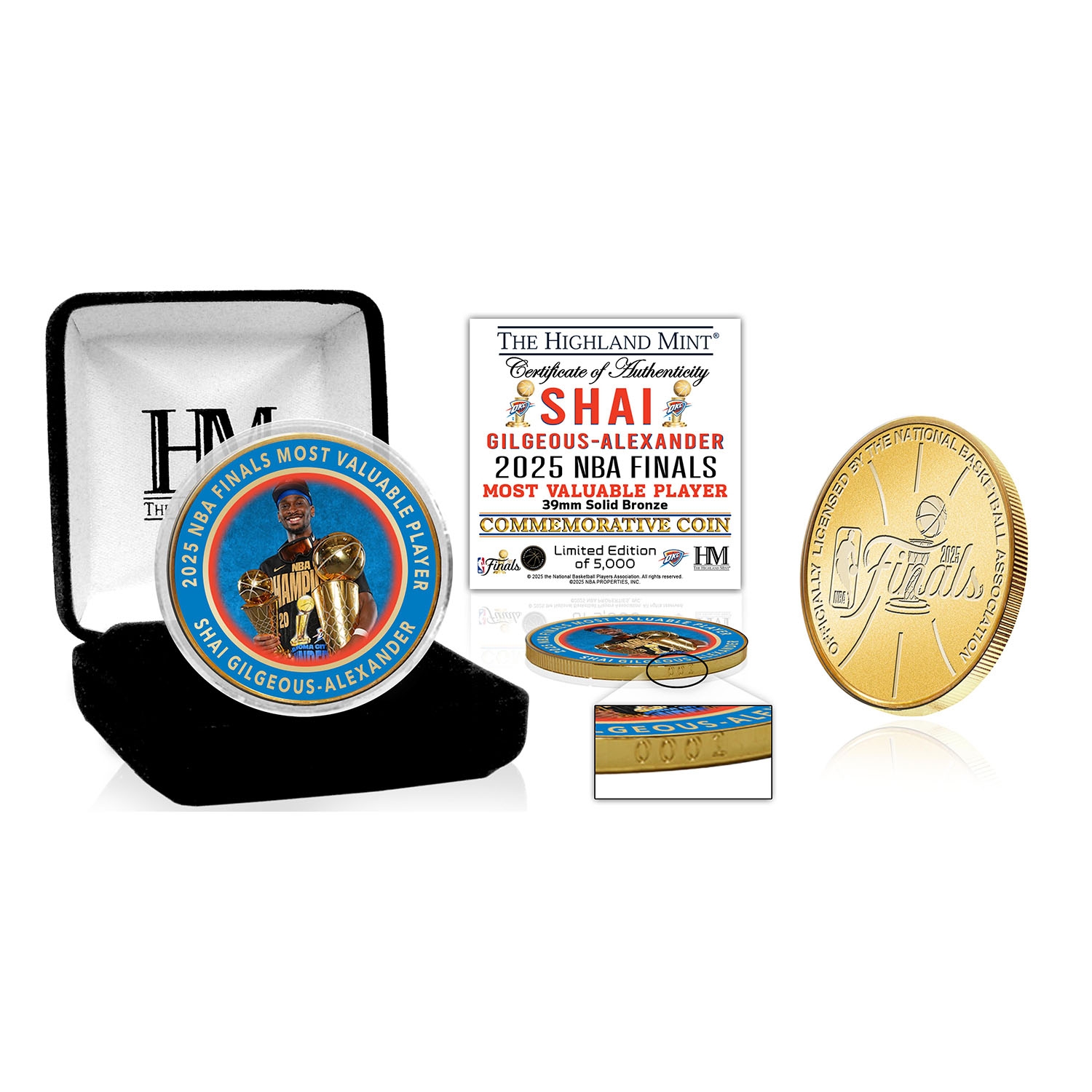 Shai Gilgeous-Alexander 2025 NBA Finals MVP Bronze Commemorative Coin