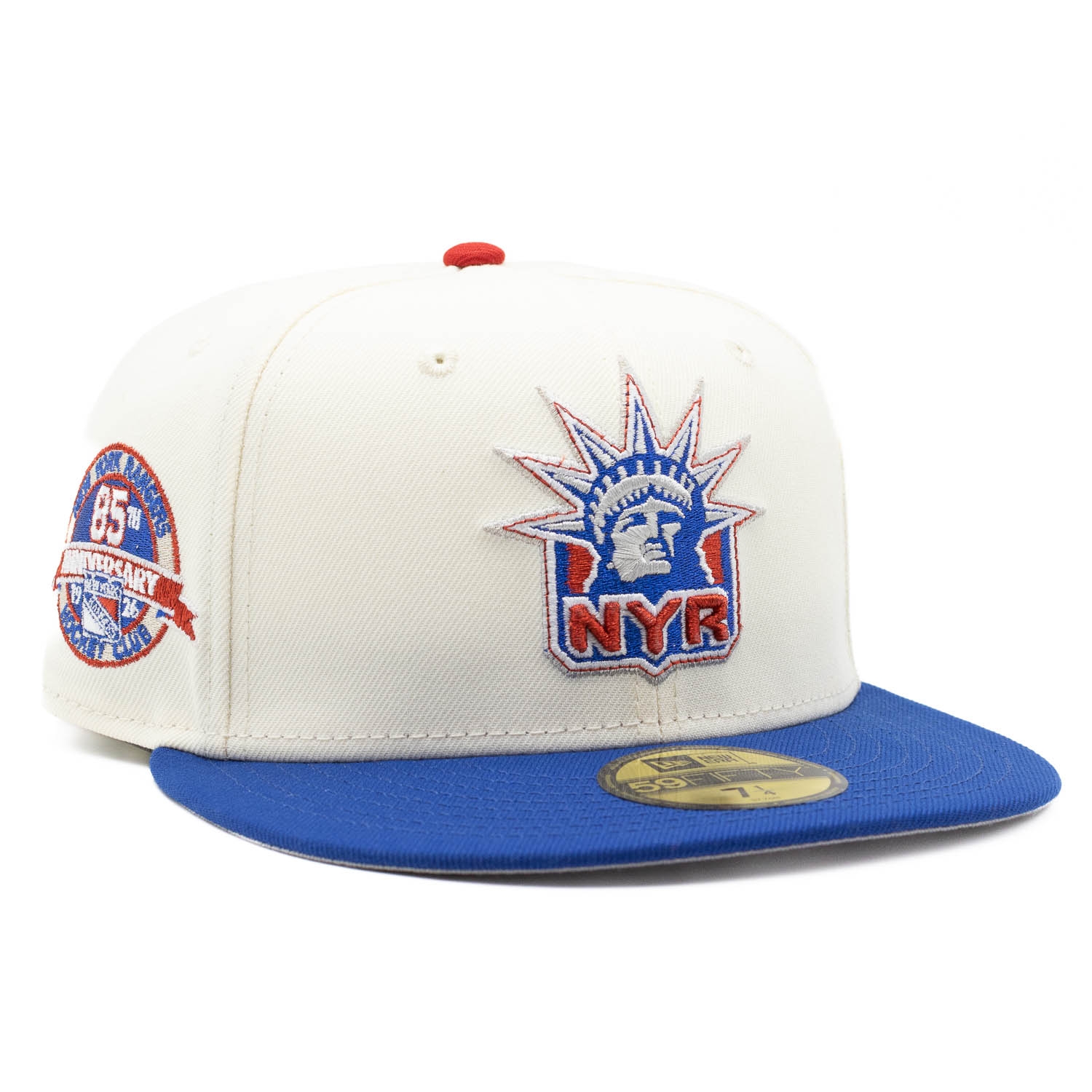 New York Rangers 85th Anniversary New Era 59FIFTY Fitted NHL Cap Chrome