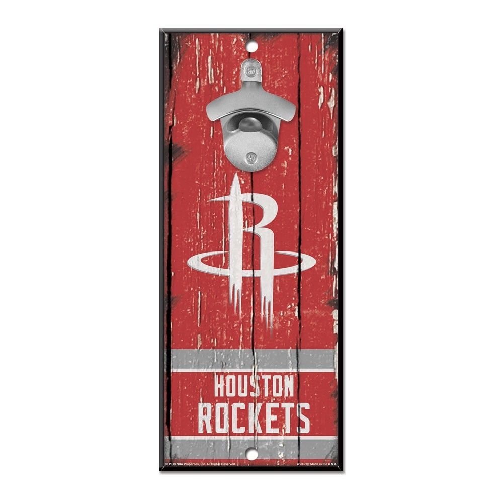 Houston Rockets NBA Bottle Opener Sign