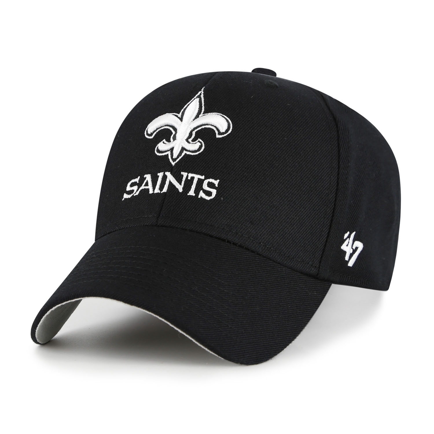 New Orleans Saints Black & White '47 MVP Adjustable NFL Cap Schwarz