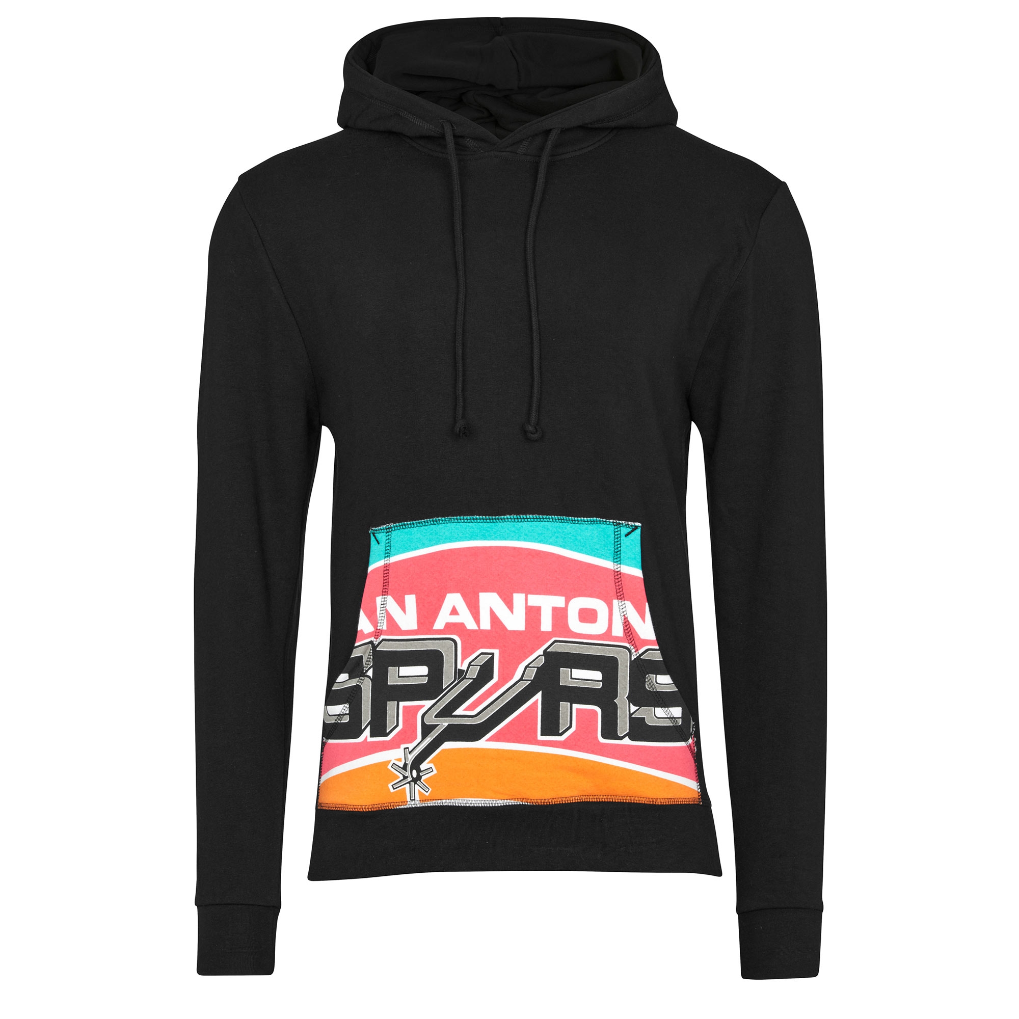 San Antonio Spurs Cropped Logo Mitchell & Ness NBA Hoodie Schwarz