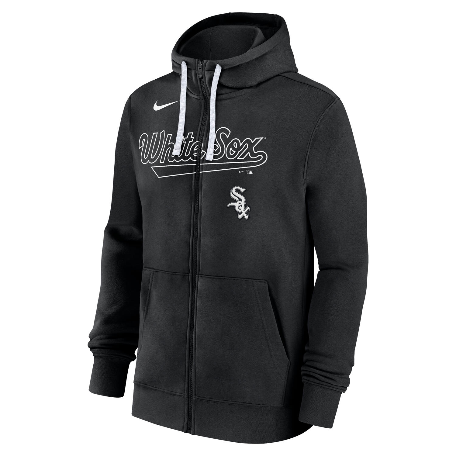 Chicago White Sox Knockout Script MLB Full-Zip Hoodie Black