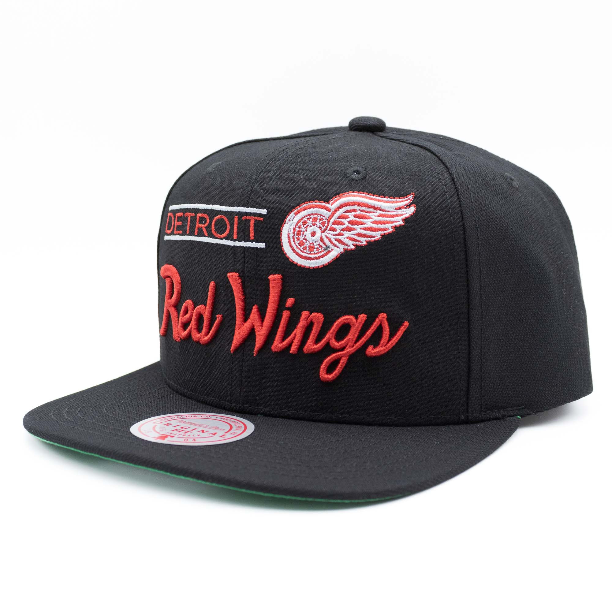 Detroit Red Wings Retro Lock Up Mitchell & Ness Snapback NHL Cap Black