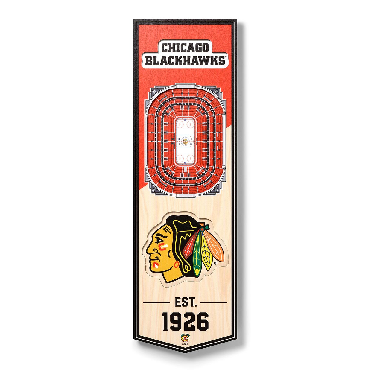 Chicago Blackhawks 3D Stadium NHL Banner Bild