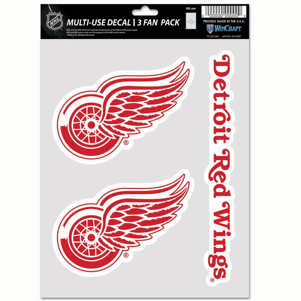 Detroit Red Wings Multi-Use NHL Decals Set (3 Pcs.)