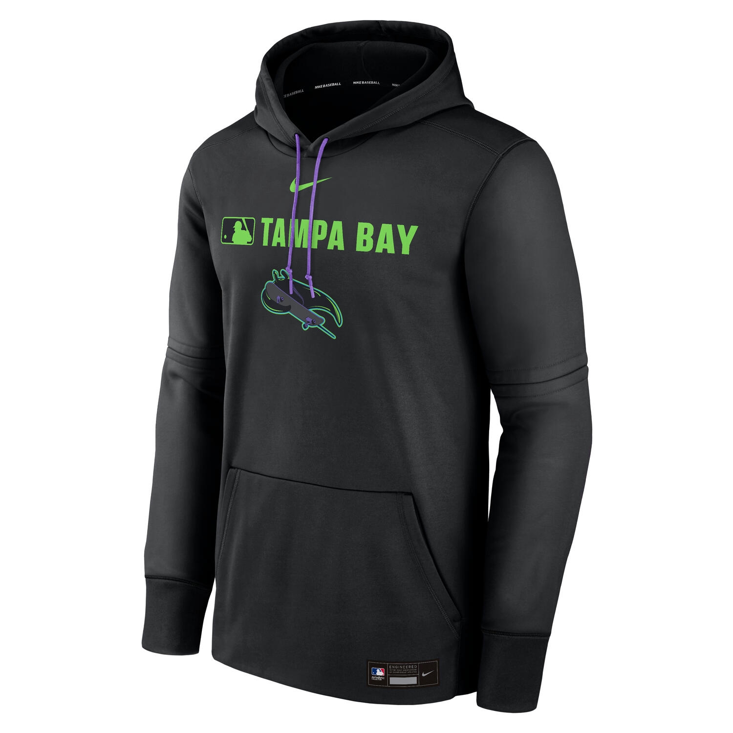 Tampa Bay Rays 2025 City Connect MLB Authentic Therma Hoodie Schwarz