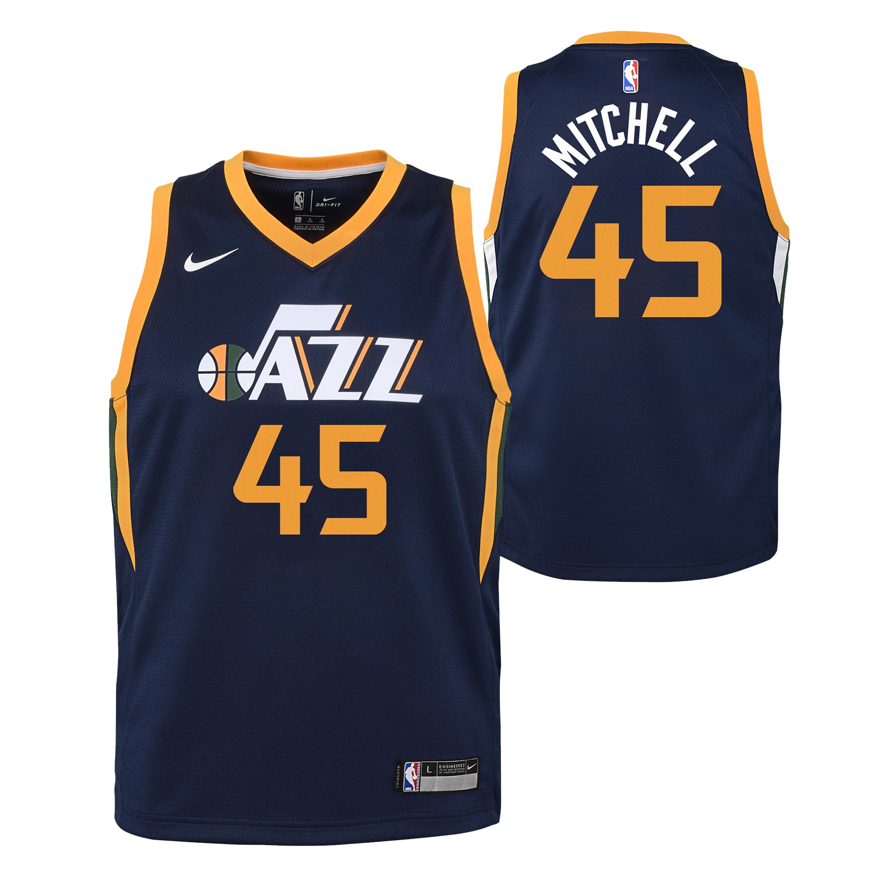 Donovan Mitchell #45 Utah Jazz Nike Icon Swingman NBA Trikot (YOUTH)