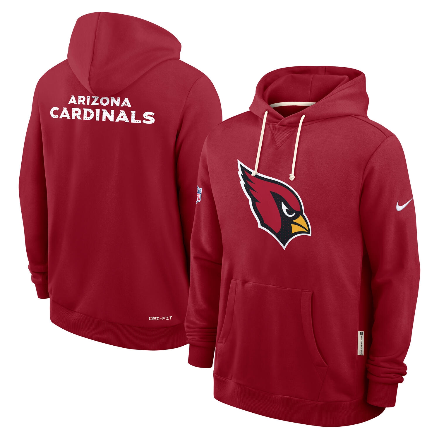 Arizona Cardinals 2025 NFL Sideline Nike Standard Issue Hoodie Rot