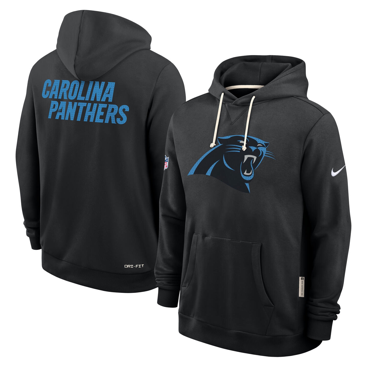Carolina Panthers 2025 NFL Sideline Nike Standard Issue Hoodie Schwarz