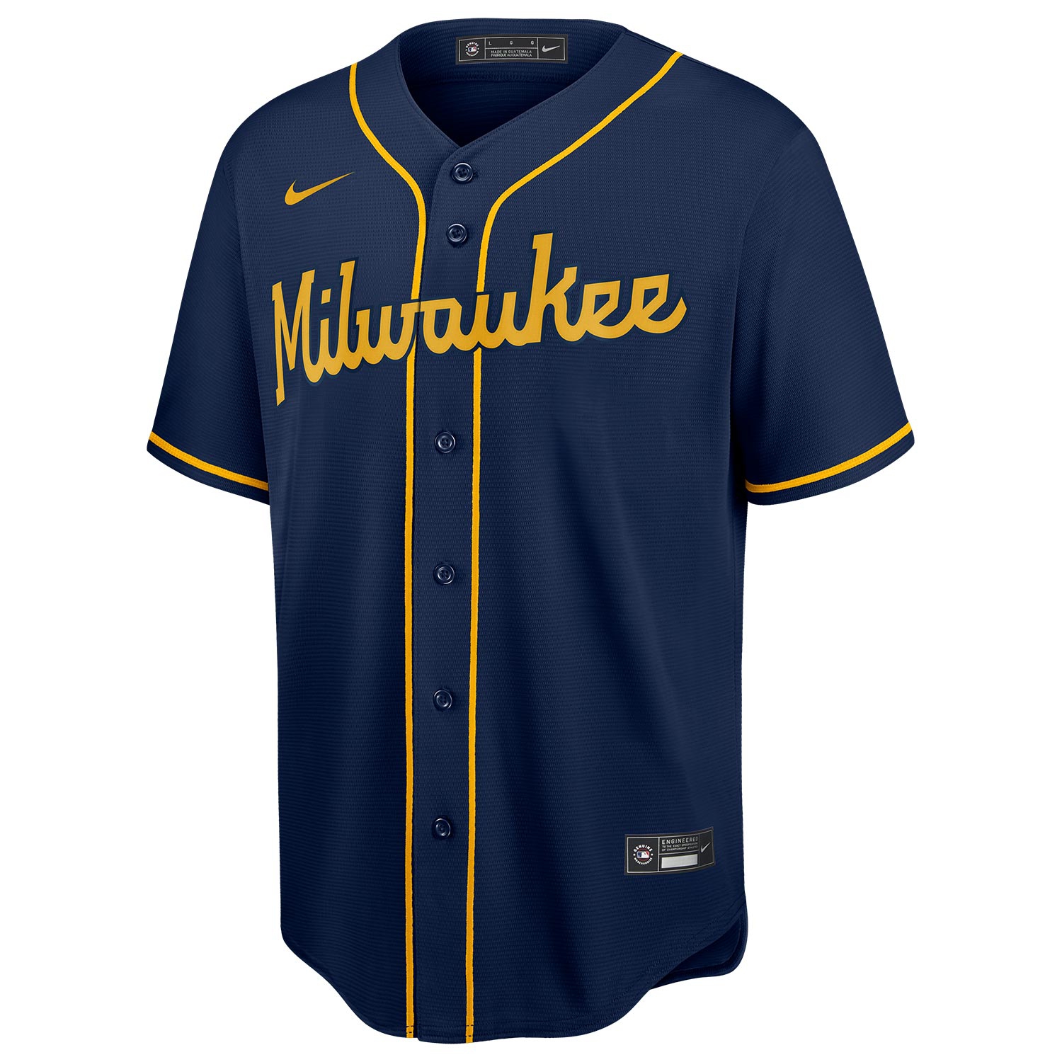 Milwaukee Brewers Nike Replica MLB Alternate Road Trikot Navy