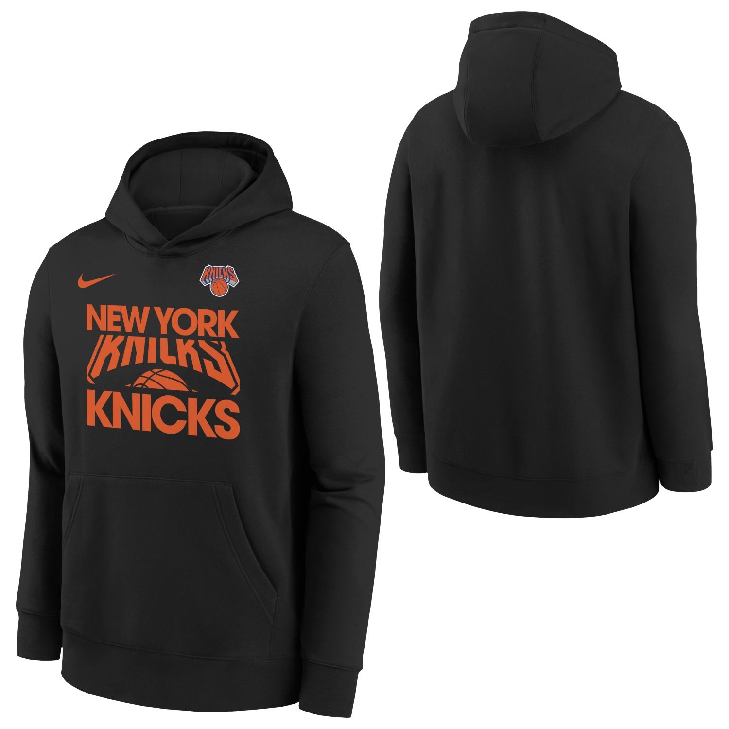 New York Knicks NBA Courtside Nike Club Hoodie Black (YOUTH)