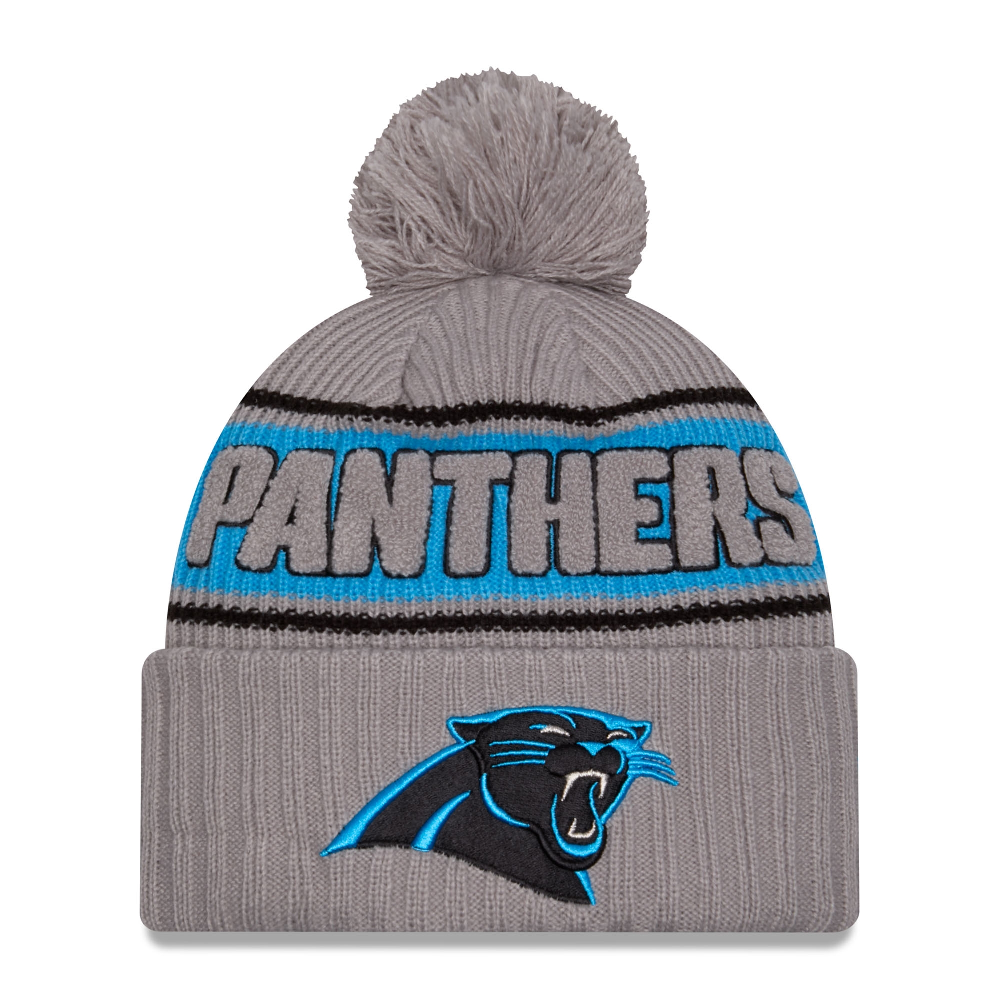 Carolina Panthers 2024 NFL Sideline New Era Sport Knit Wintermütze Grau