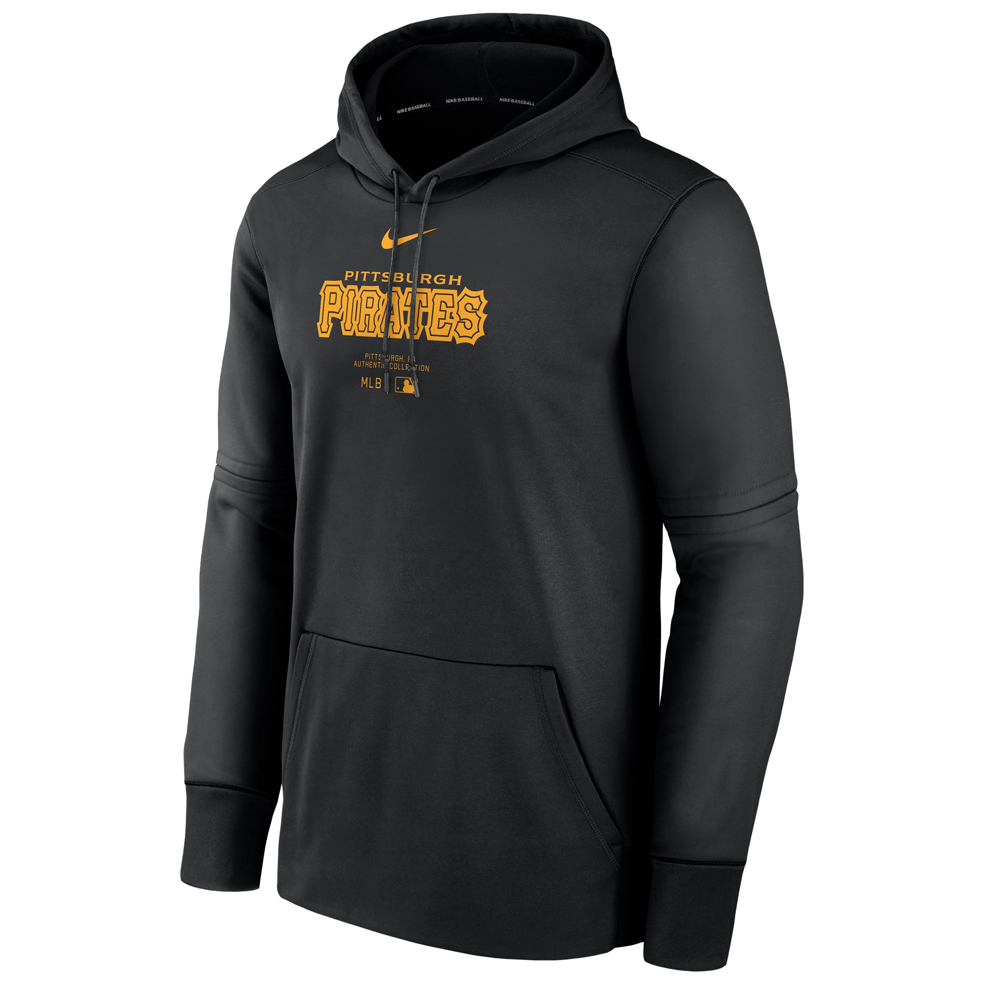 Pittsburgh Pirates 2024 MLB Authentic Practice Nike Therma Hoodie Schwarz