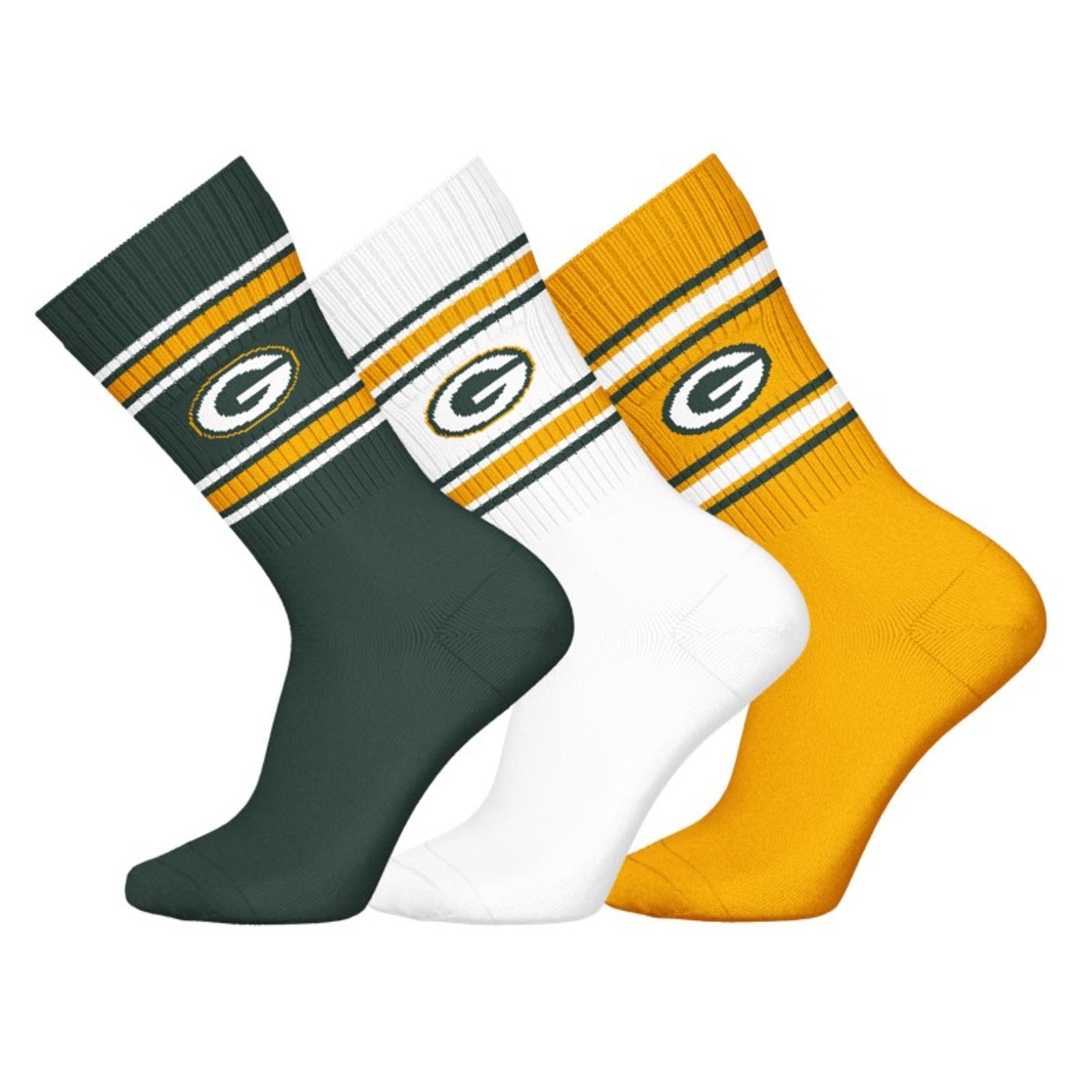 Green Bay Packers Team Set NFL Crew Socken (3er-Pack)