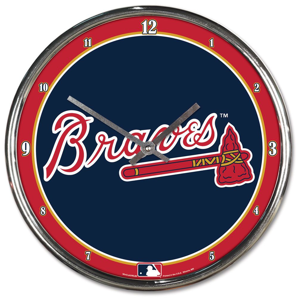 Atlanta Braves WinCraft Chrome MLB Wanduhr