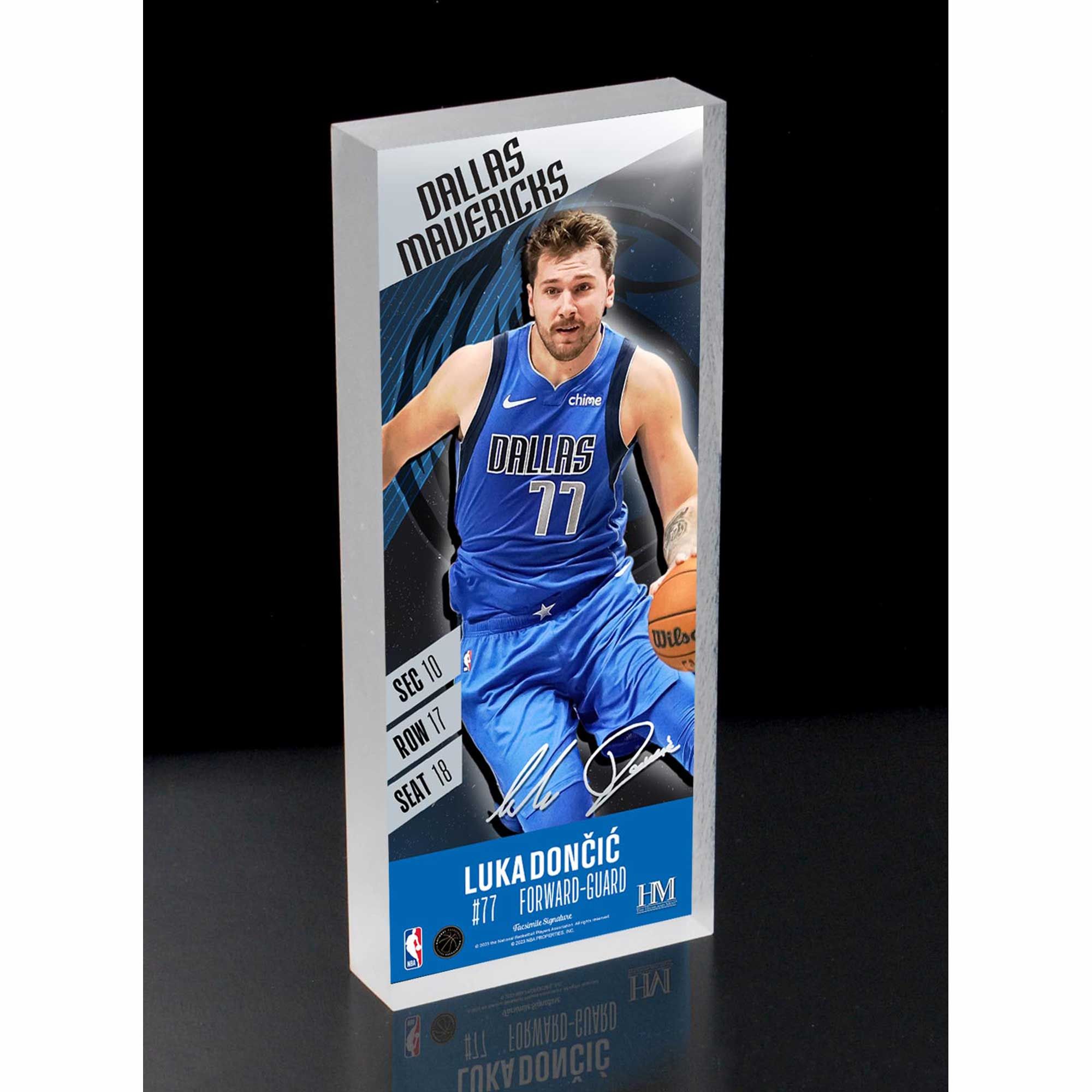 Luka Doncic Dallas Mavericks NBA Player Ticket 3D Block Art