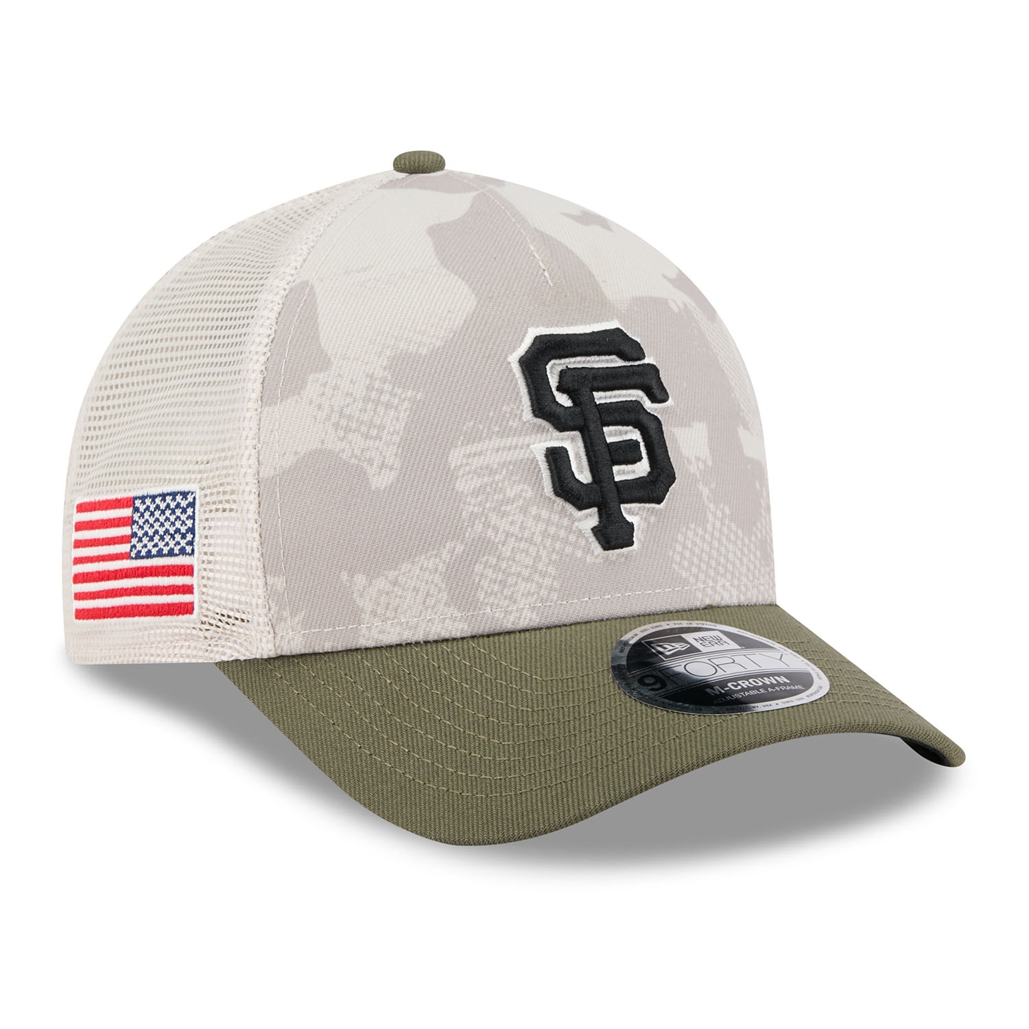 San Francisco Giants 2025 MLB Armed Forces 9FORTY M-Crown A-Frame Snapback Cap