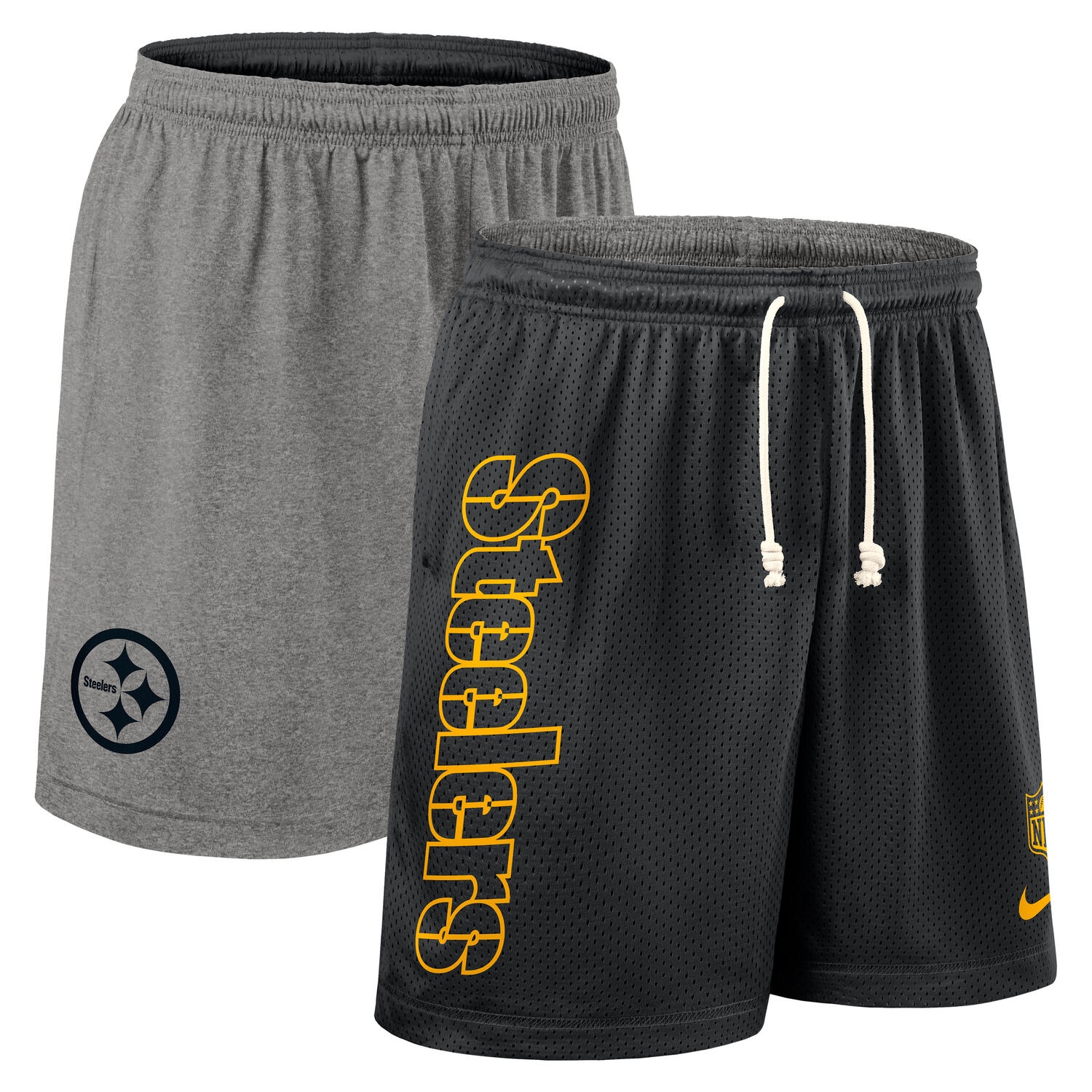 Pittsburgh Steelers 2025 NFL Sideline Reversible Mesh Nike Dri-FIT Shorts Schwarz