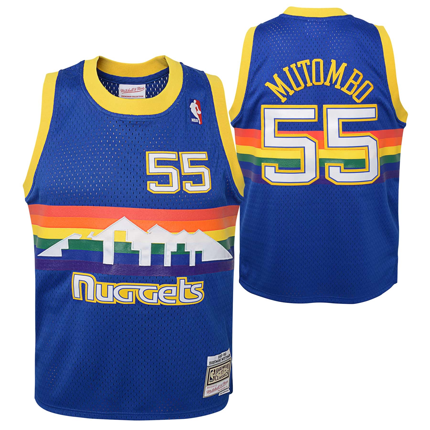 Dikembe Mutombo #55 Denver Nuggets 1991-92 Youth Swingman NBA Jersey Blue (YOUTH)
