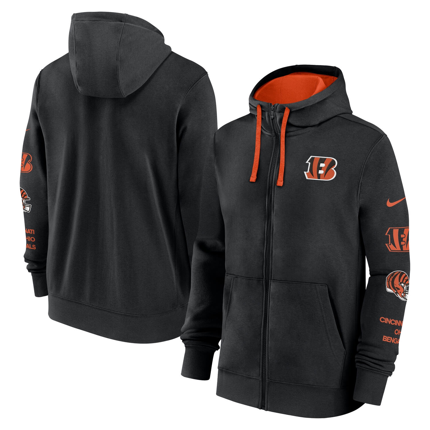Cincinnati Bengals Full-Zip Nike Club Fleece Hoodie Schwarz