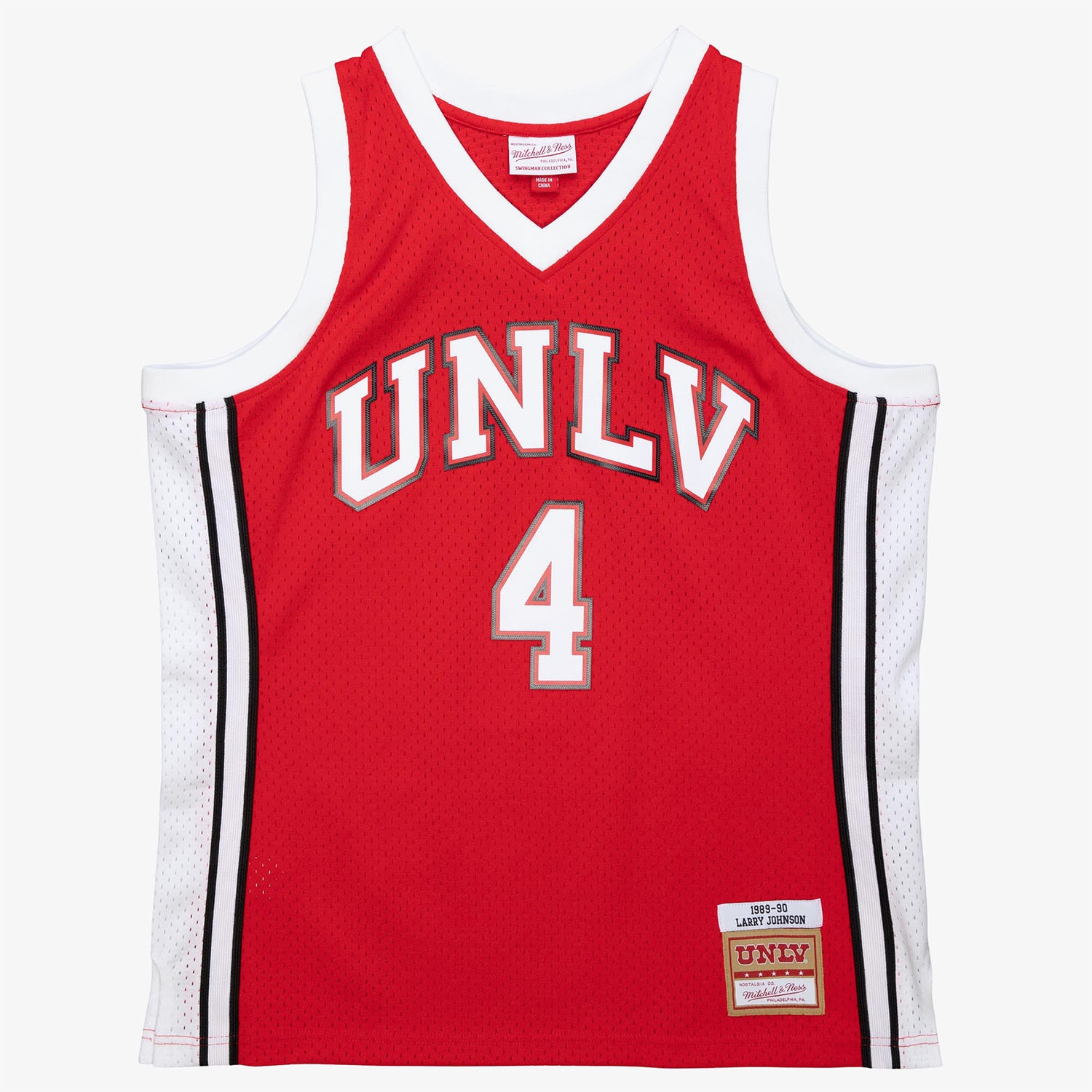 Larry Johnson #4 UNLV Rebels 1989-90 Mitchell & Ness Swingman NCAA Trikot Rot