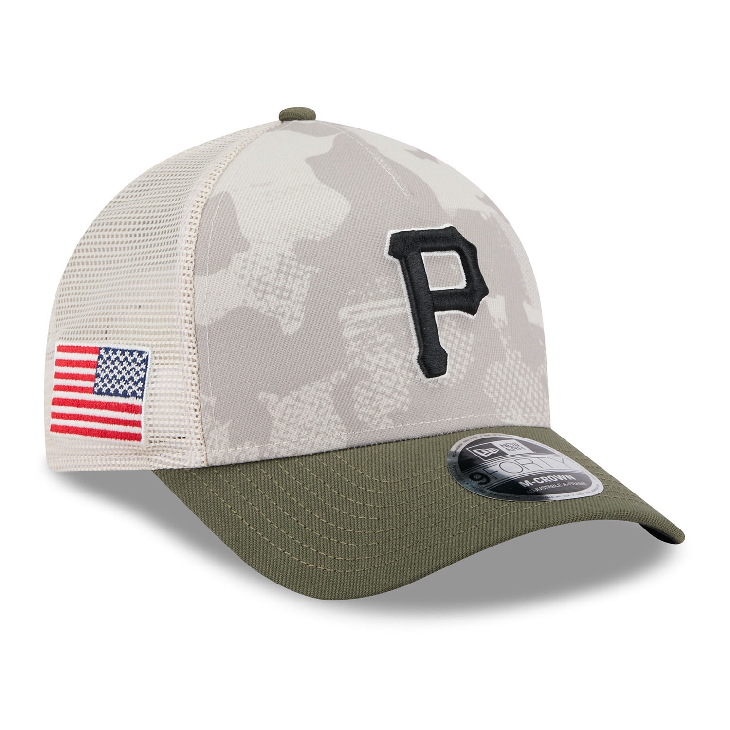 Pittsburgh Pirates 2025 MLB Armed Forces 9FORTY M-Crown A-Frame Snapback Cap