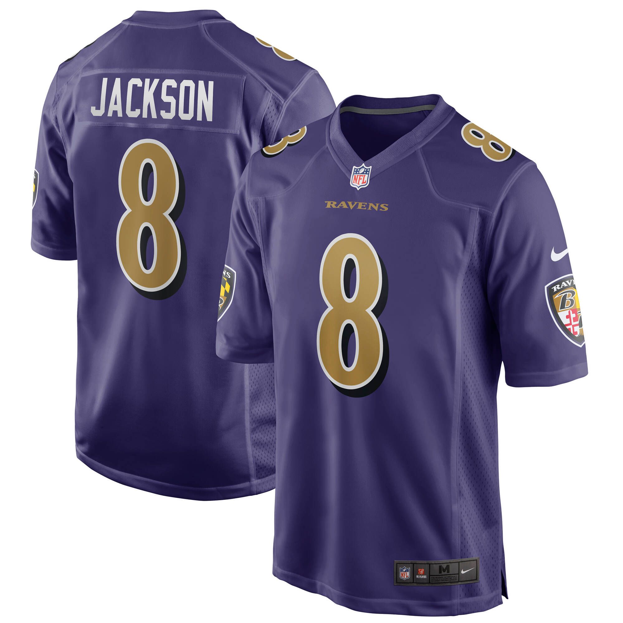 Lamar Jackson #8 Baltimore Ravens Nike Game NFL Trikot Alternate Lila