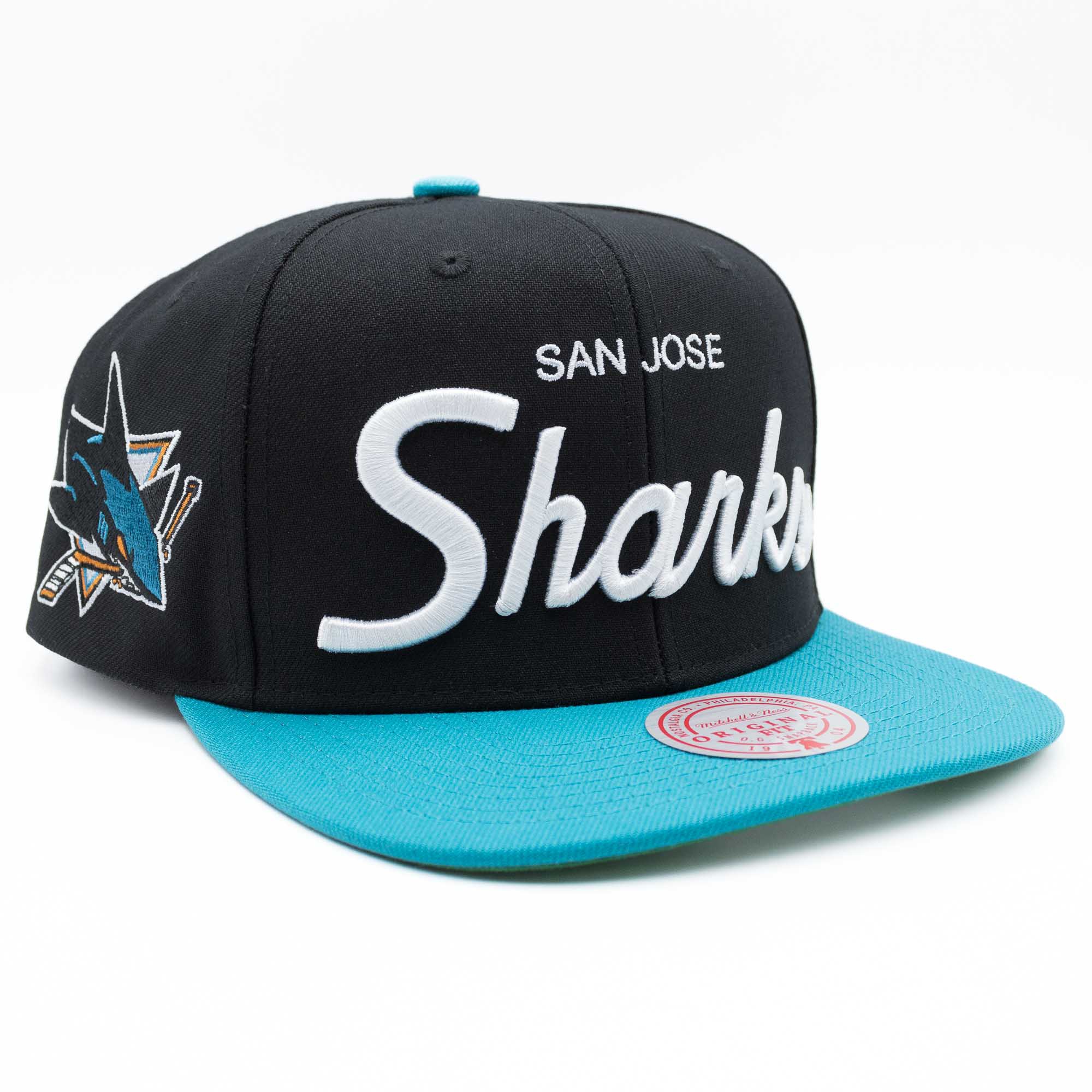 San Jose Sharks Vintage Script Mitchell & Ness Snapback NHL Cap