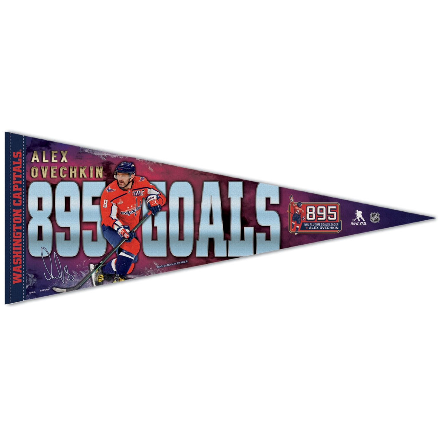 Alex Ovechkin 895 Goals Record Premium NHL Pennant