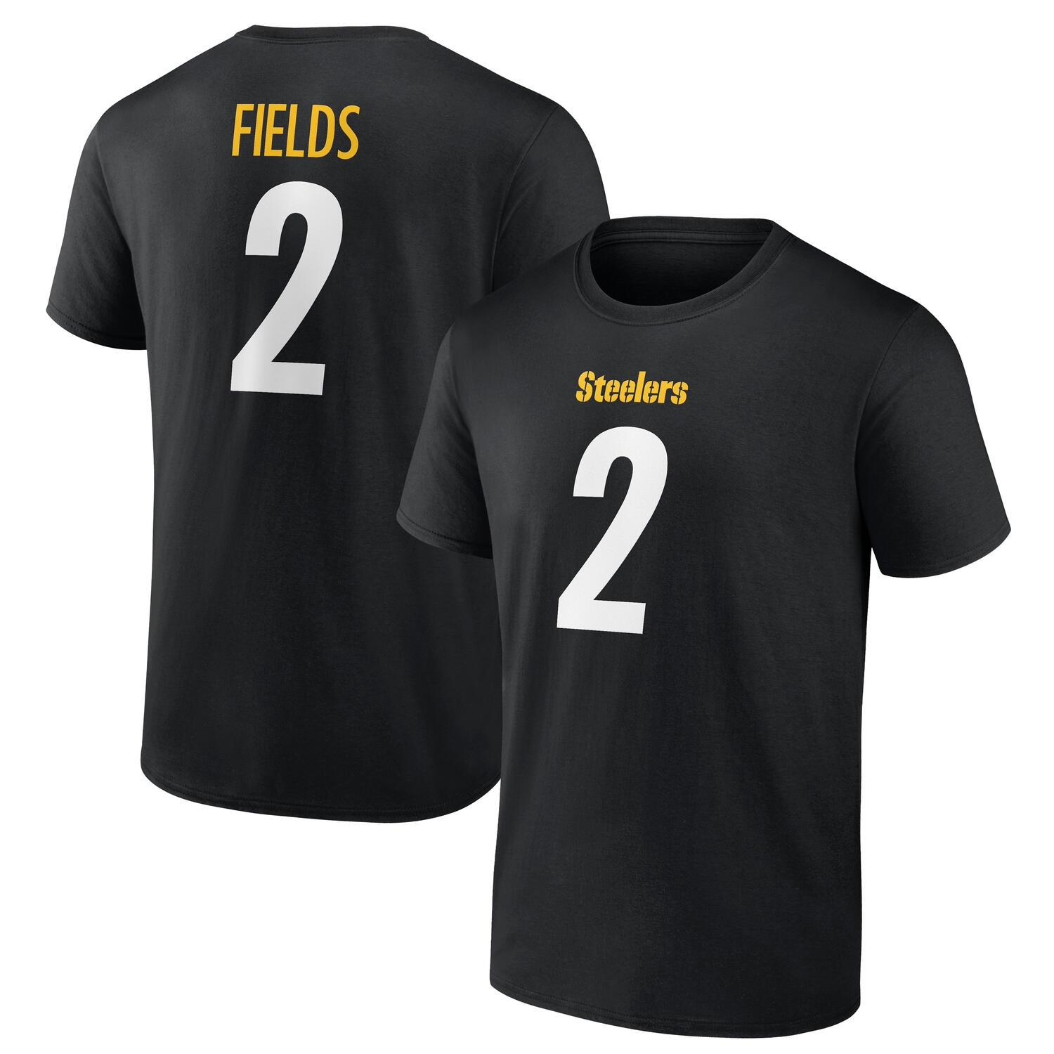 Justin Fields #2 Pittsburgh Steelers Player NFL T-Shirt Schwarz