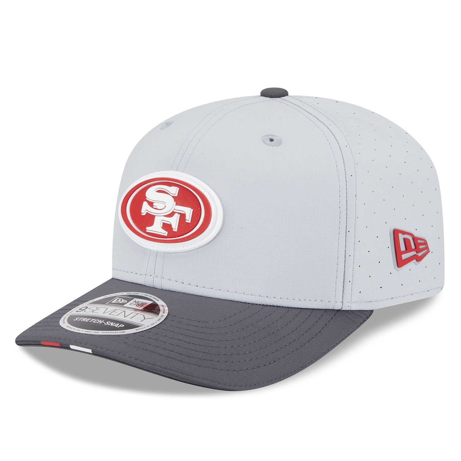 San Francisco 49ers 2025 NFL Training Camp New Era 9SEVENTY Stretch-Snap Cap CW Grau