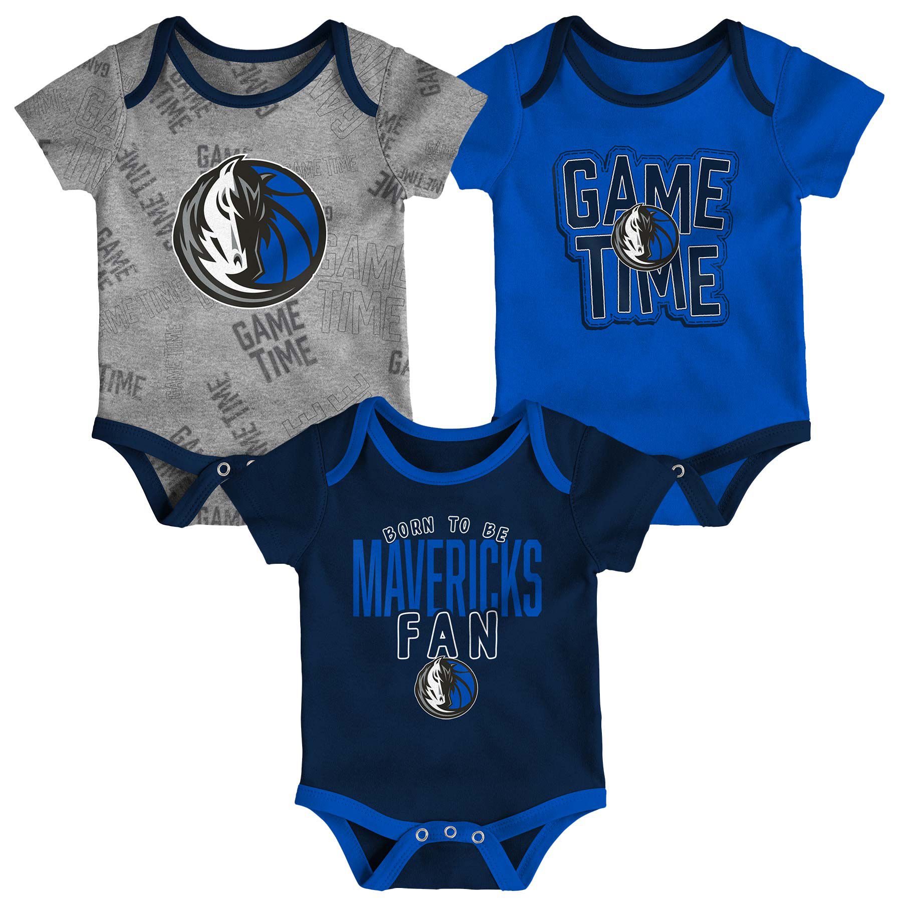 Dallas Mavericks Game Time NBA Baby Bodysuit Set (3-Piece)
