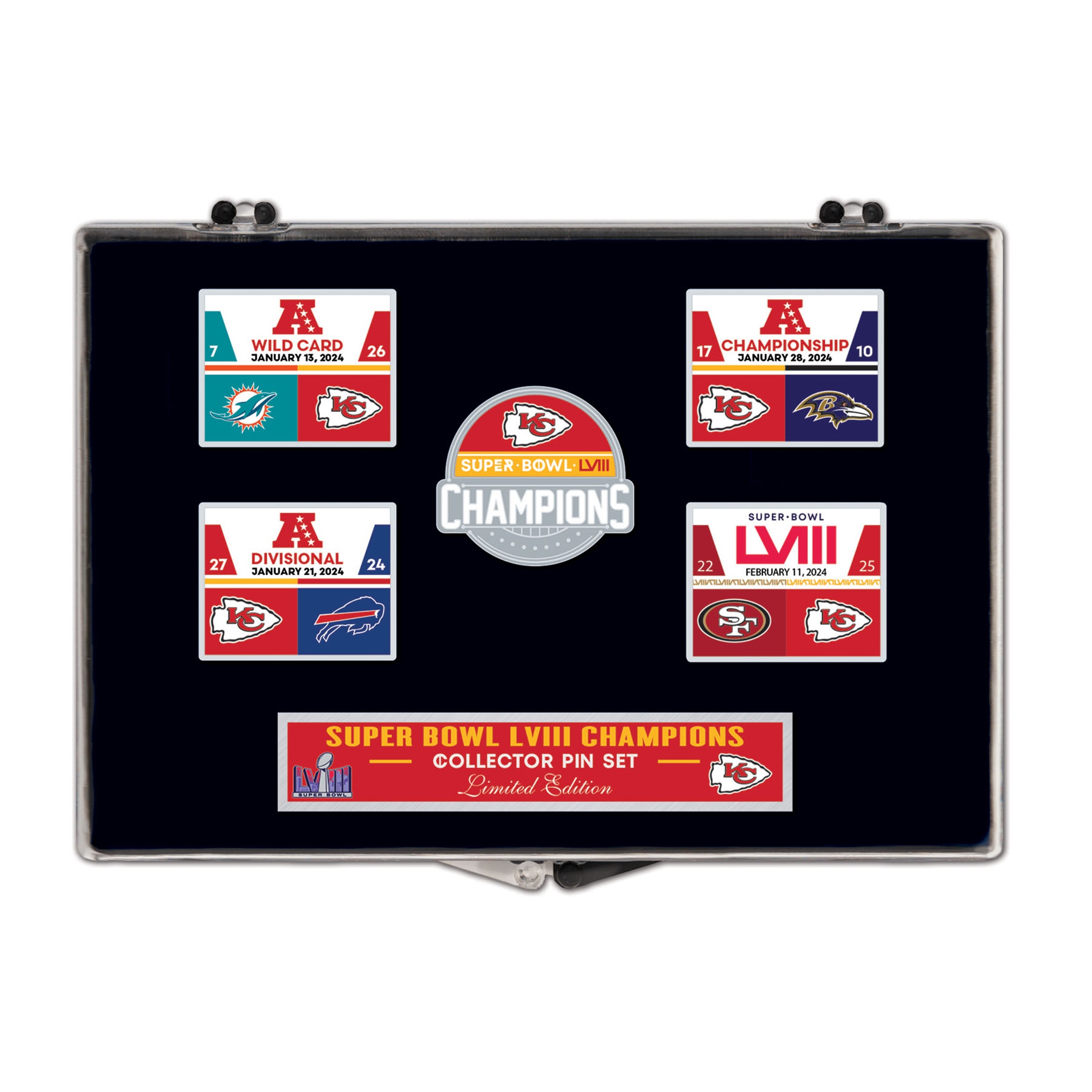 Kansas City Chiefs Super Bowl LVIII Champions Collector Pin Set