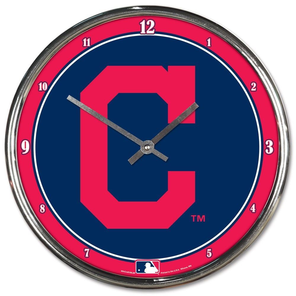 Cleveland Indians Chrome MLB Wanduhr