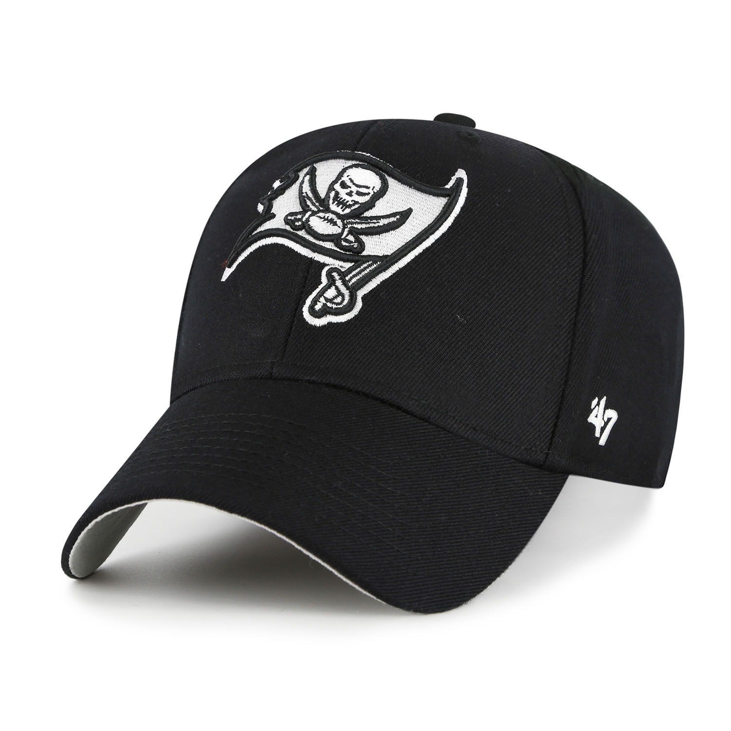 Tampa Bay Buccaneers Black & White '47 MVP Adjustable NFL Cap Black