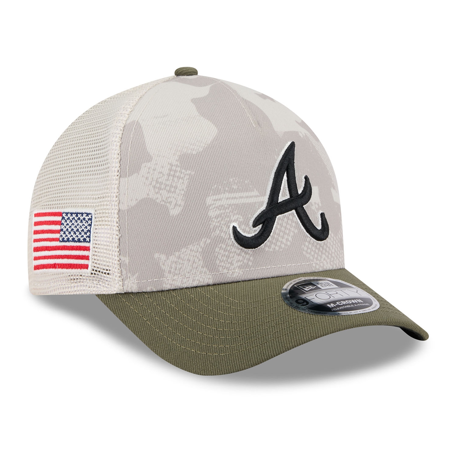 Atlanta Braves 2025 MLB Armed Forces 9FORTY M-Crown A-Frame Snapback Cap