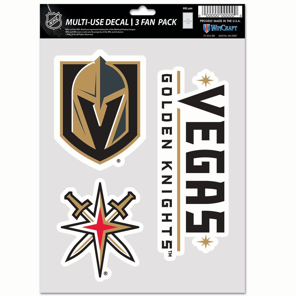 Vegas Golden Knights Multi-Use NHL Decals Set (3 Pcs.)