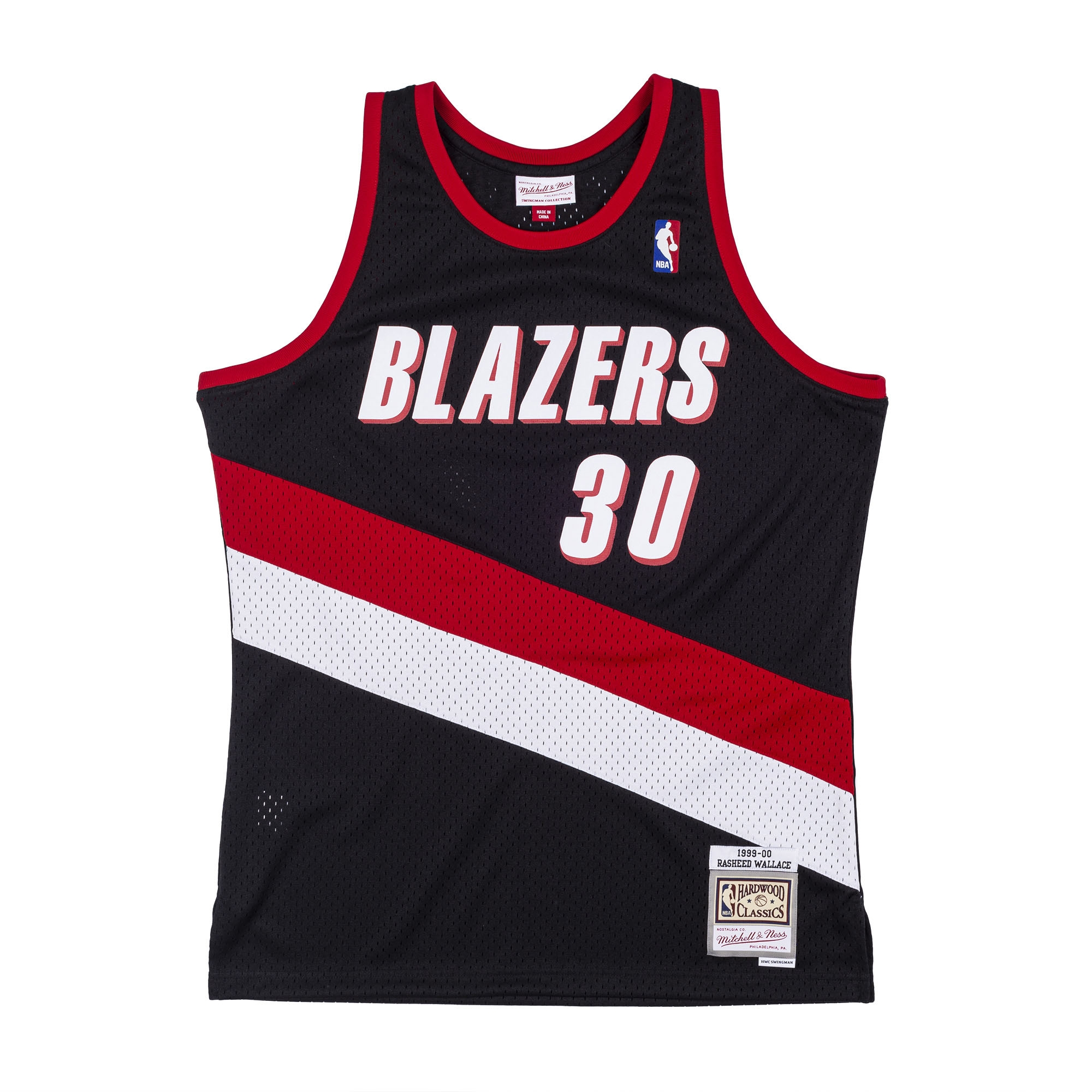 Rasheed Wallace #30 Portland Trail Blazers 1999-00 Mitchell & Ness Swingman NBA Trikot Schwarz