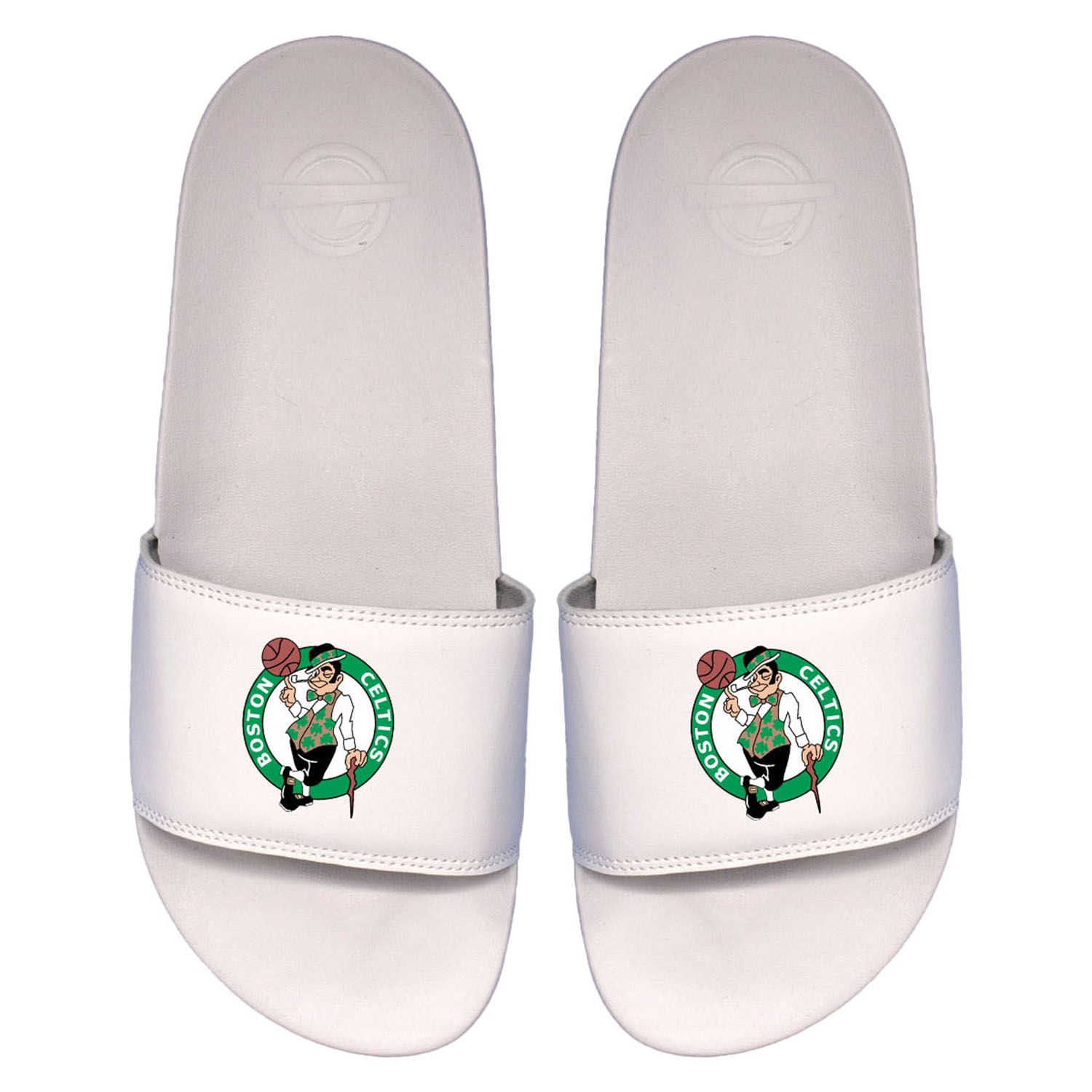 Boston Celtics Primary Logo ISlide NBA Gel Slides White