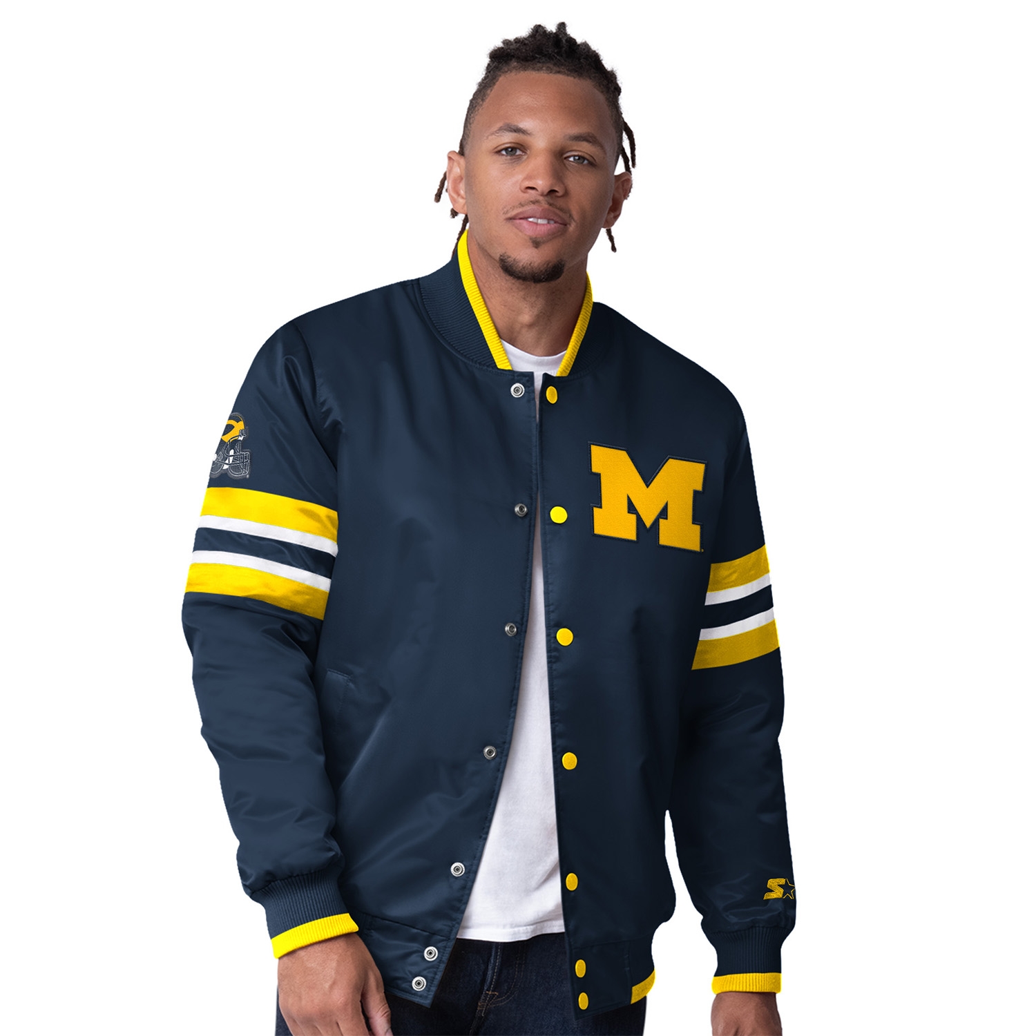 Michigan Wolverines Starter Scout Varsity NCAA Jacke Navy
