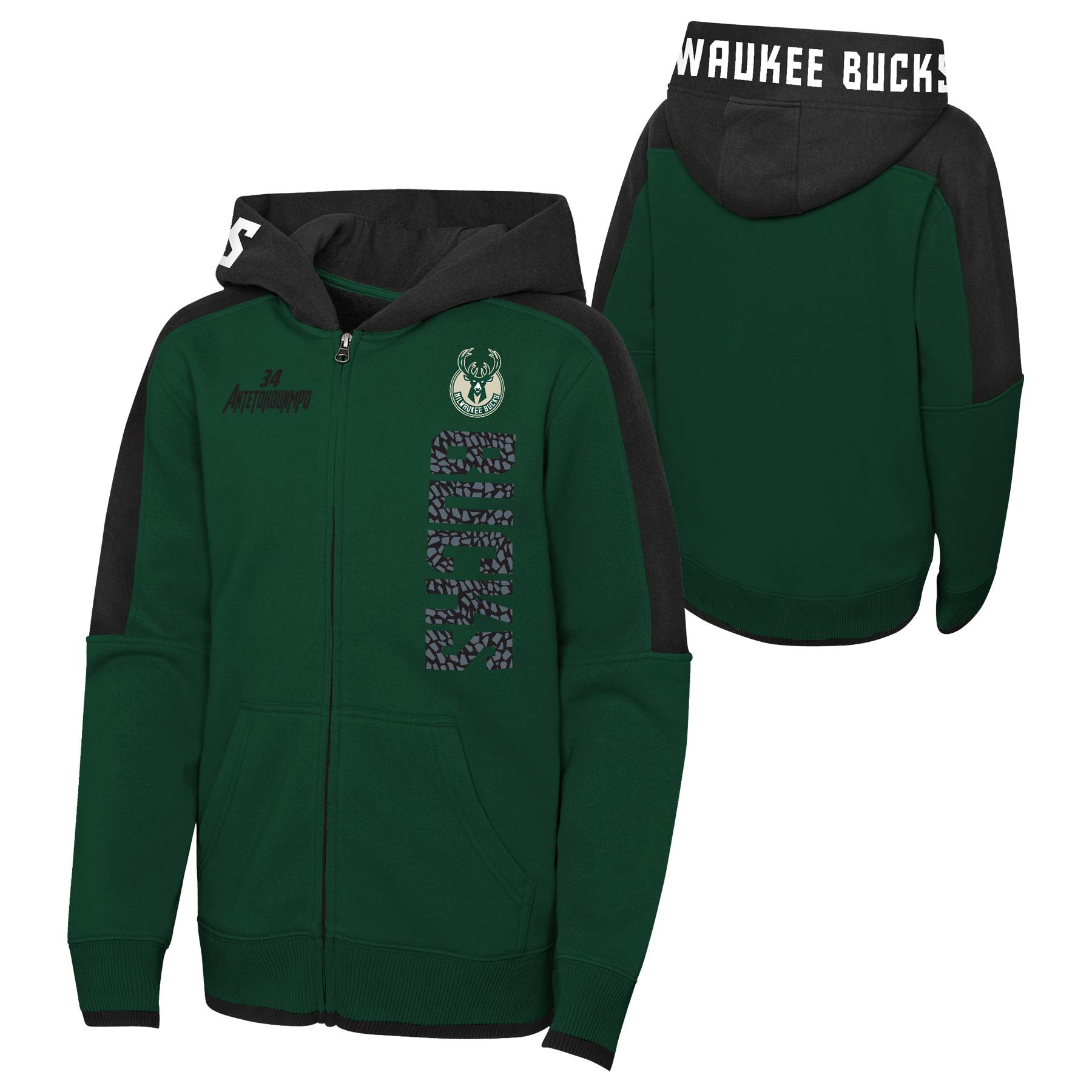 Milwaukee Bucks Giannis Antetokounmpo Post Up NBA Full-Zp Hoodie