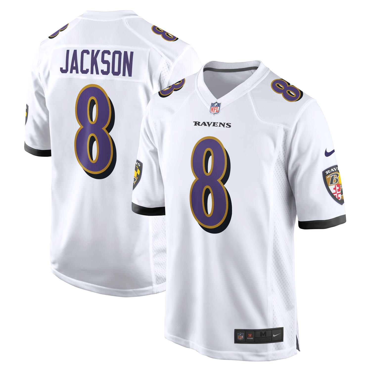 Lamar Jackson #8 Baltimore Ravens Nike Game NFL Jersey White
