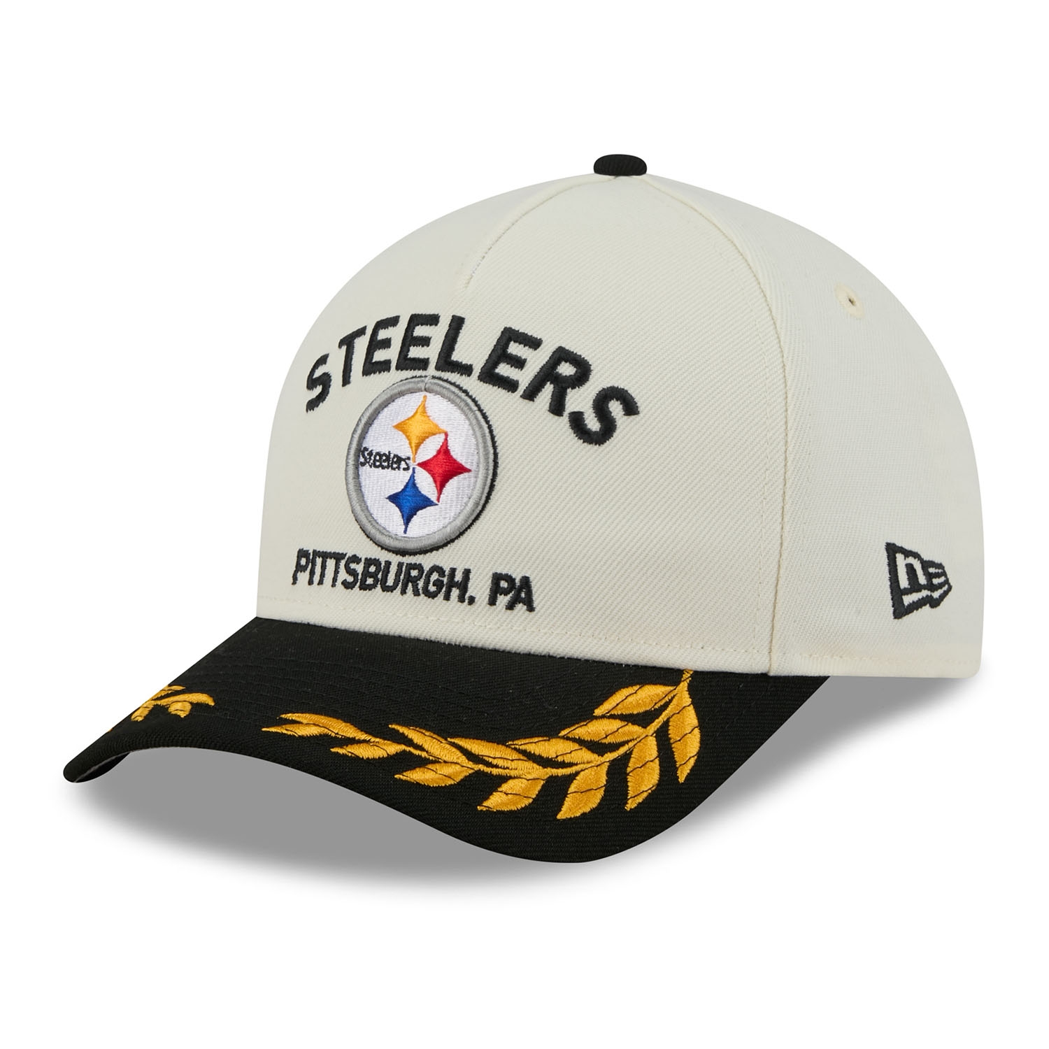 Pittsburgh Steelers 2025 NFL Draft 9FORTY M-Crown A-Frame Snapback Cap Cream