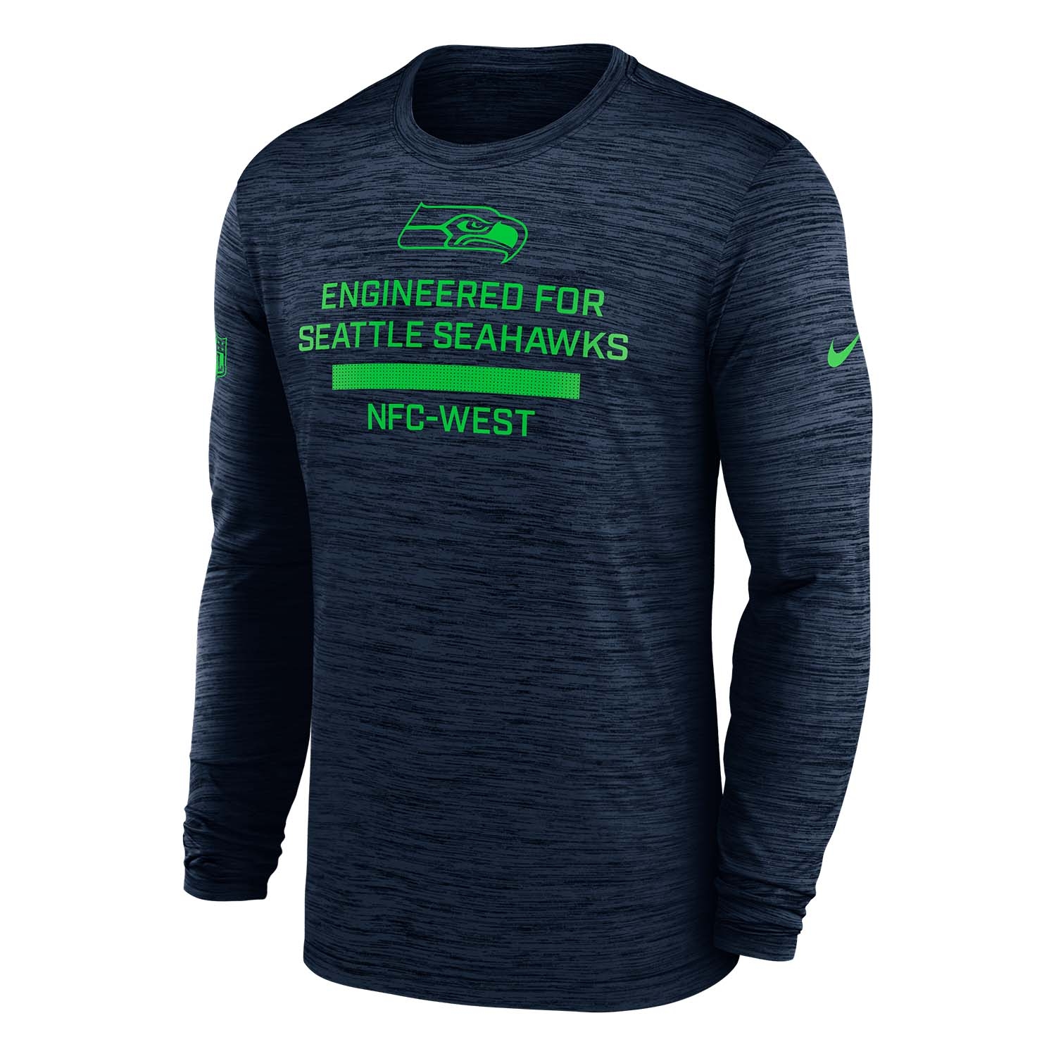 Seattle Seahawks 2025 NFL Sideline Nike Velocity Performance Long Sleeve T-Shirt Navy