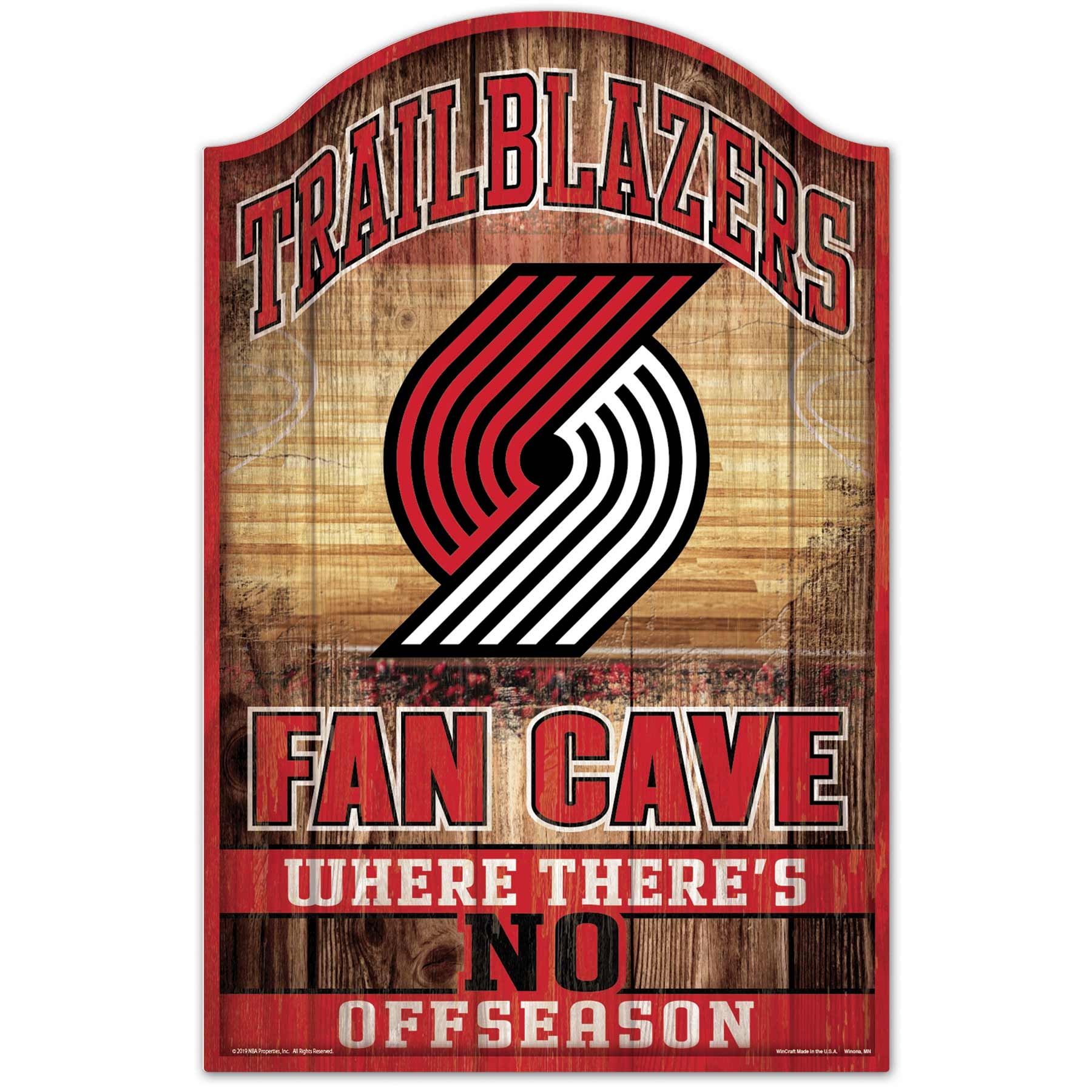 Portland Trail Blazers WinCraft NBA Fan Cave Holzschild