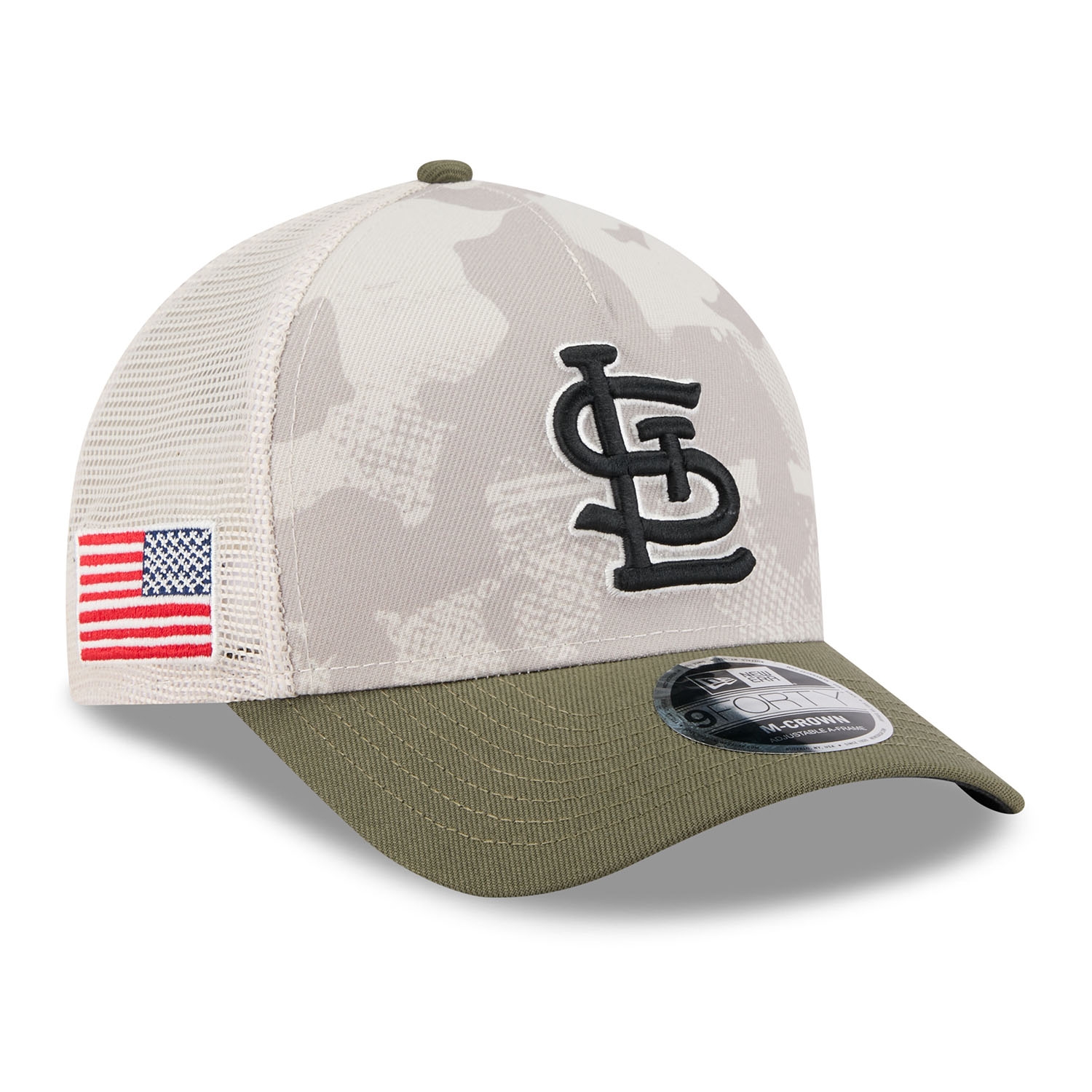 St. Louis Cardinals 2025 MLB Armed Forces 9FORTY M-Crown A-Frame Snapback Cap