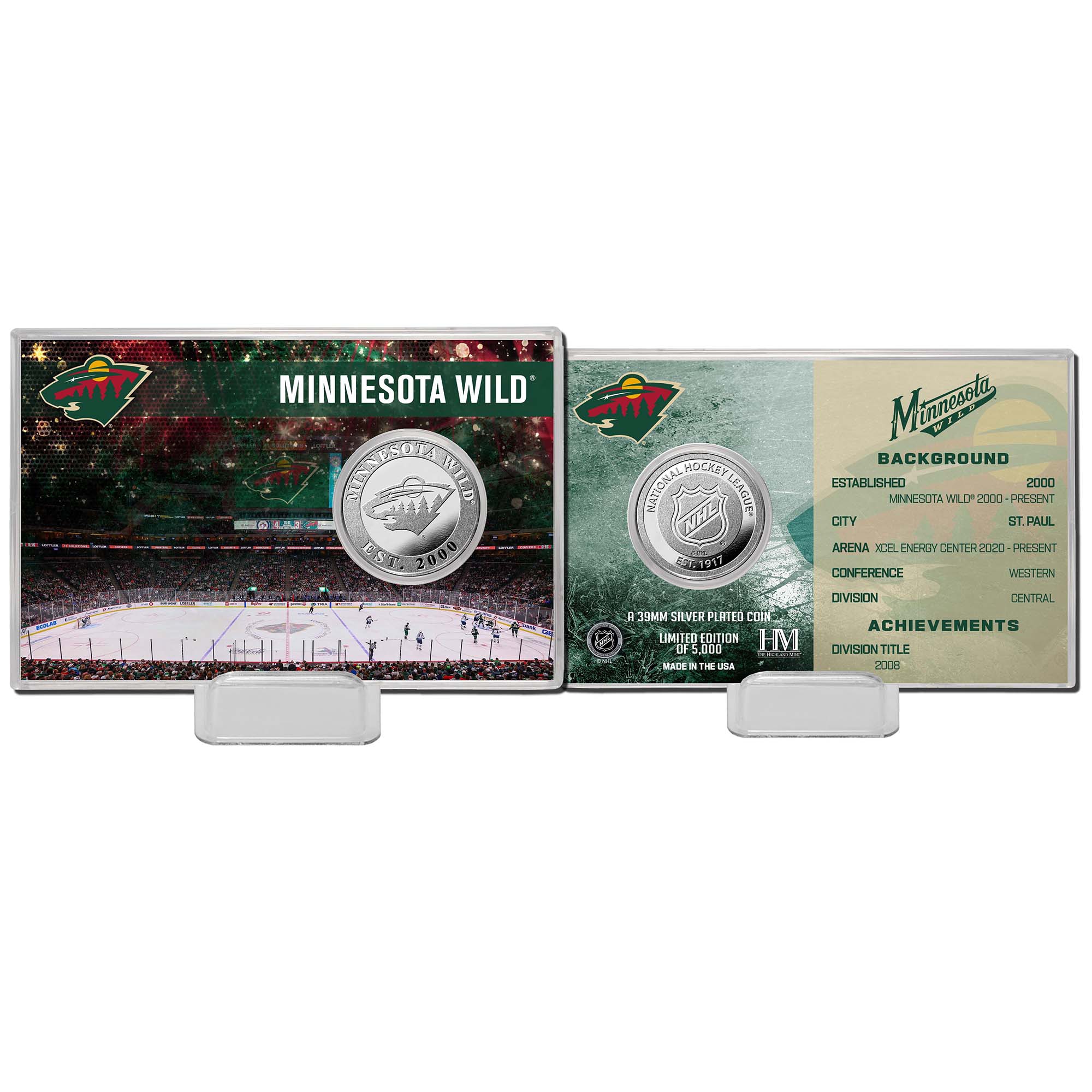 Minnesota Wild Team History NHL Silver Coin Card