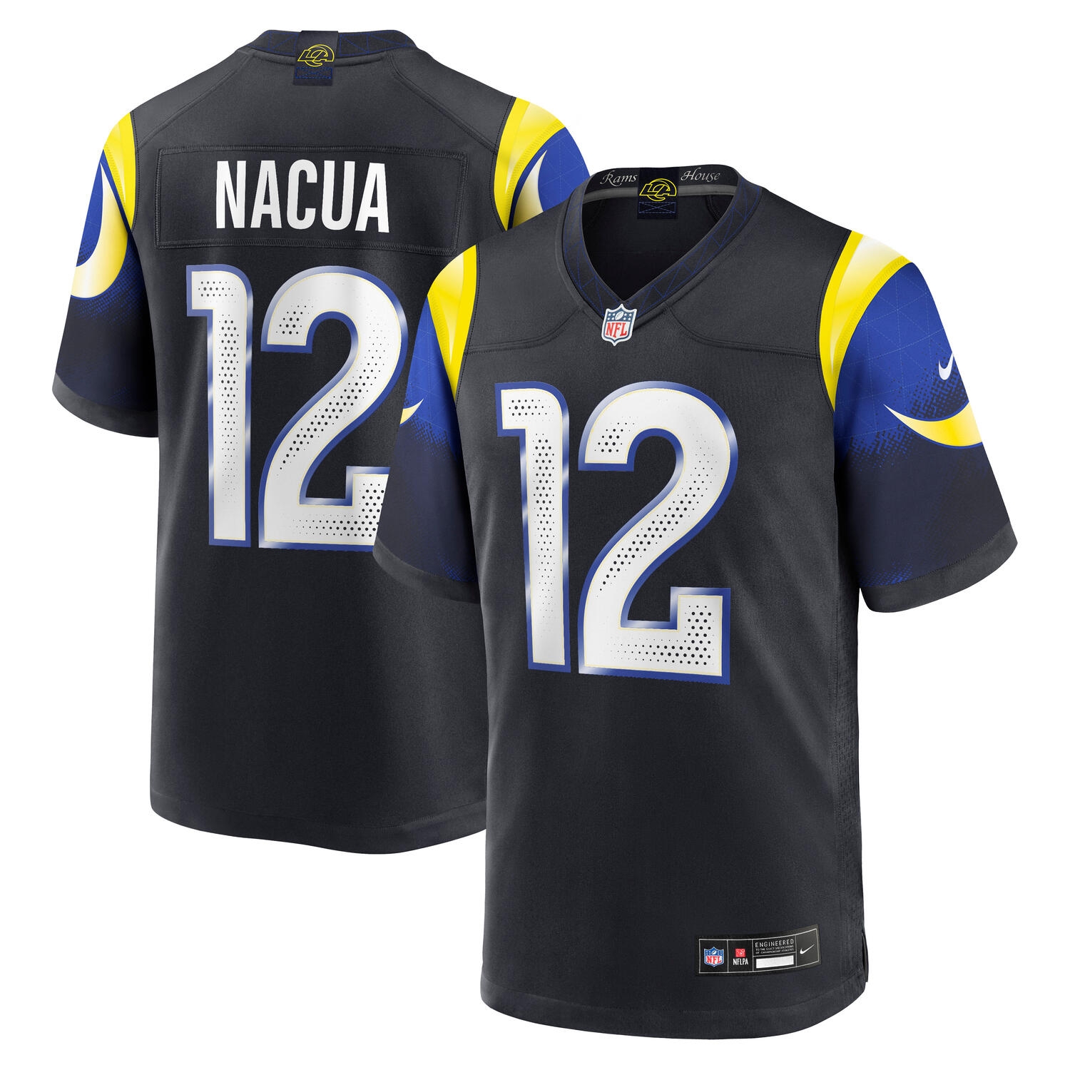 Puka Nacua #12 Los Angeles Rams 2025 Rivalries Game NFL Jersey Midnight Blue