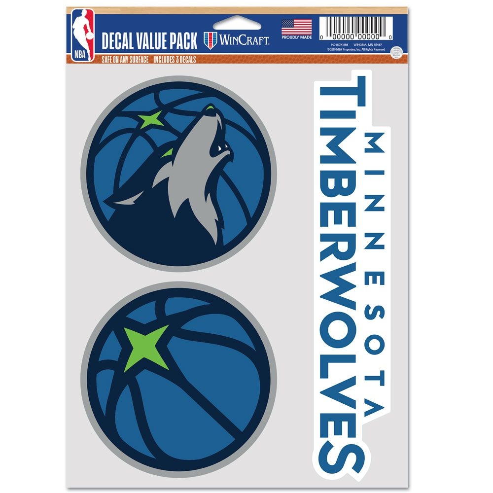 Minnesota Timberwolves Multi-Use NBA Aufkleber-Set (3 Stk.)